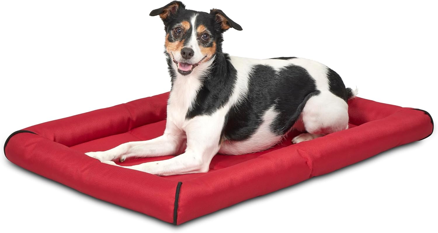 MidWest Homes for Pets Intermediate QuietTime MAXX Ultra-Rugged Dog Bed, Water & Odor Resistant, Bolstered Edge, Non-Slip Bottom, Fits 36-inch Crates, Black
