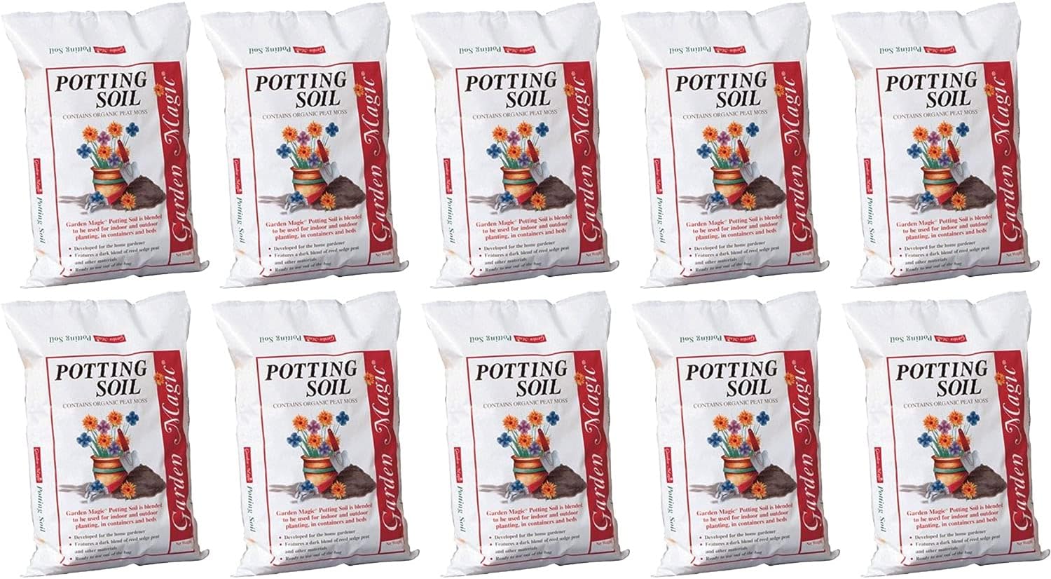 Michigan Peat 20 Pound Bag of Garden Magic General Purpose Moisture Retaining Potting Soil Mix for Indoor and Outdoor Planting