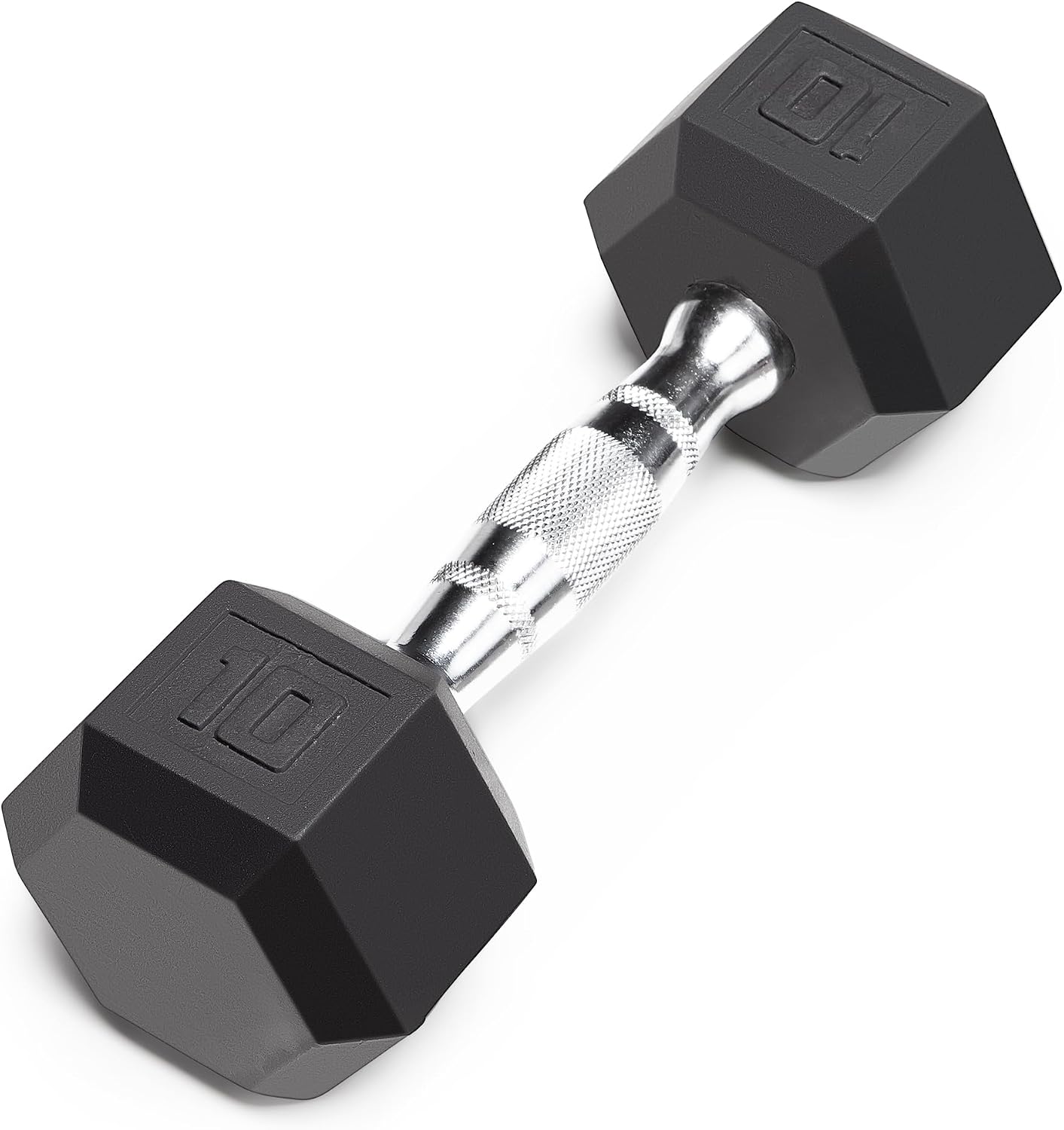 Marcy Classic Rubber Hex Dumbbell with Knurled Grip for Strength Training and Bodybuilding, 5lb - 50lb Single Dumbbell for Exercise & Fitness, Sold Individually