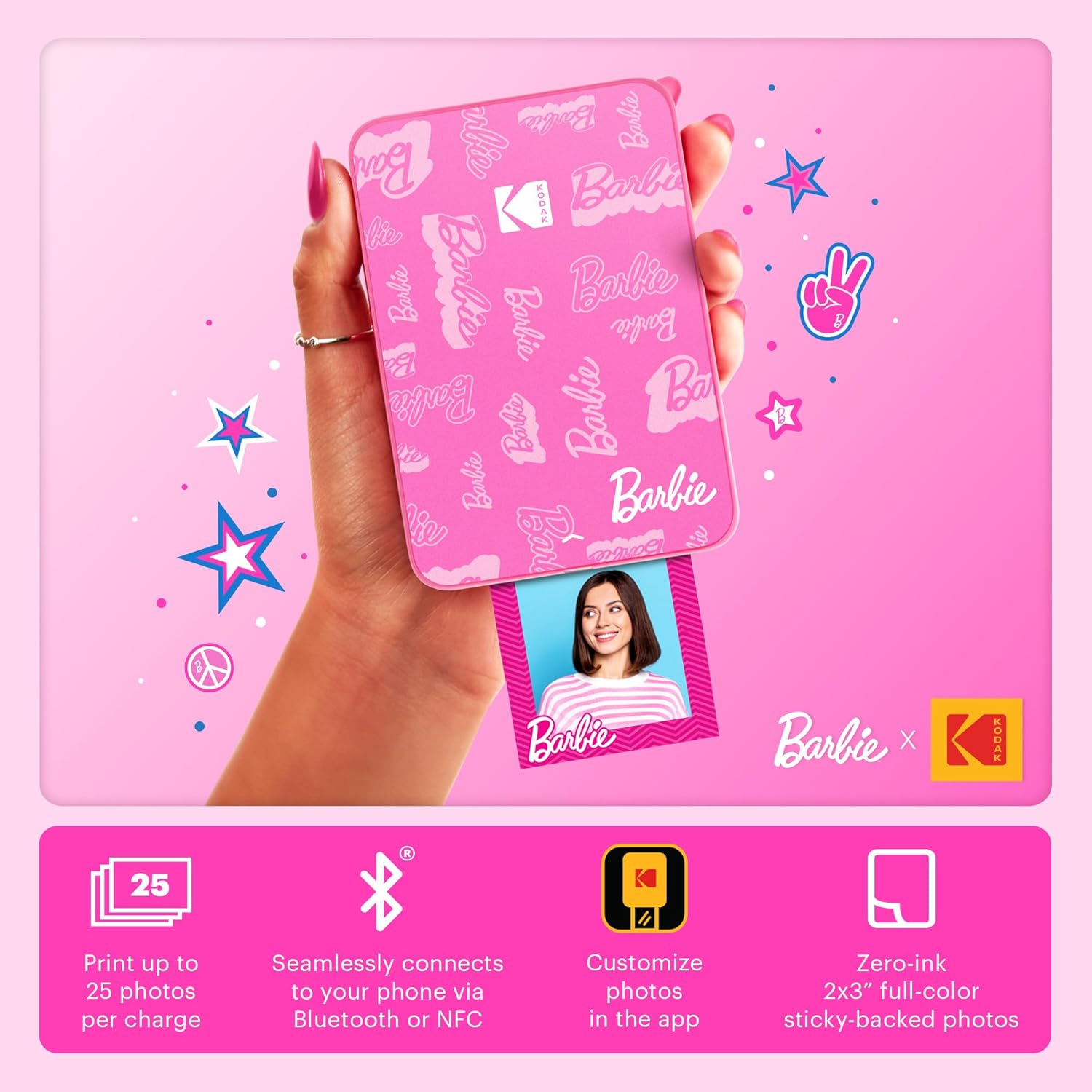 KODAK Step Instant Smartphone Photo Printer, Portable Mini Color Wireless Mobile Printer, Zink 2x3” (5.1x7.5 cm) Sticky-Back Photos