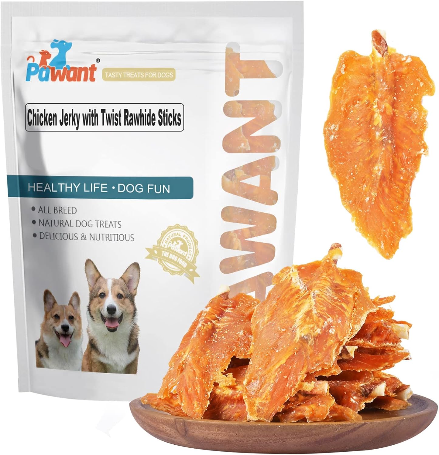 Chicken Jerky Twist Rawhide Dog Treats Sticks 16oz