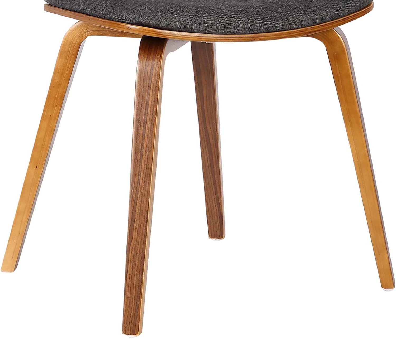 Armen Living Jaguar Dining Chair in Charcoal Fabric and Walnut Wood Finish,Charcoal/Walnut Finish 20D x 18W x 29H in