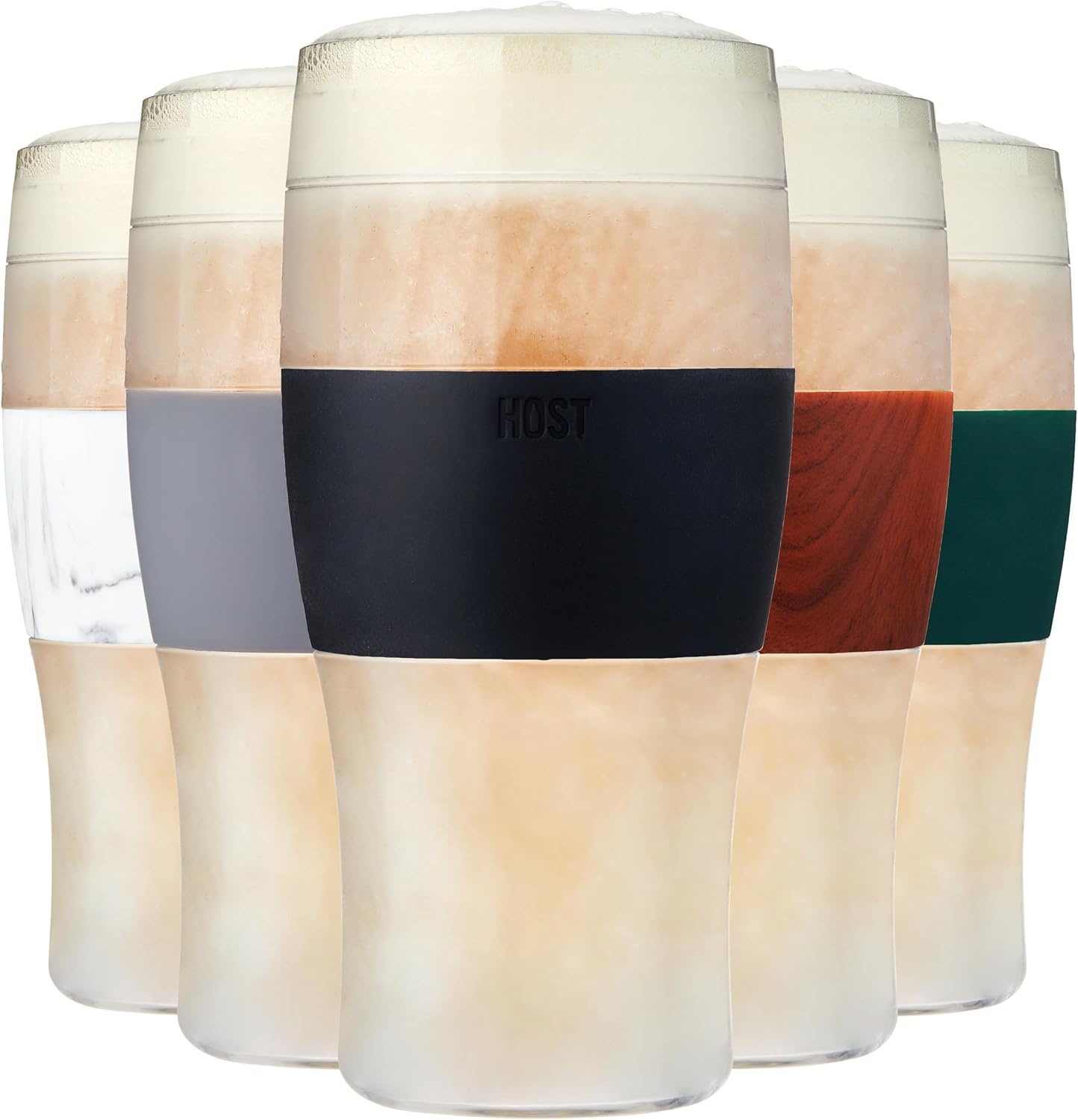 Host FREEZE Beer Glasses, Frozen Beer Mugs, Freezable Pint Glass Set, Insulated Pint Glass to Keep Your Drinks Cold, Double Walled Insulated Glasses