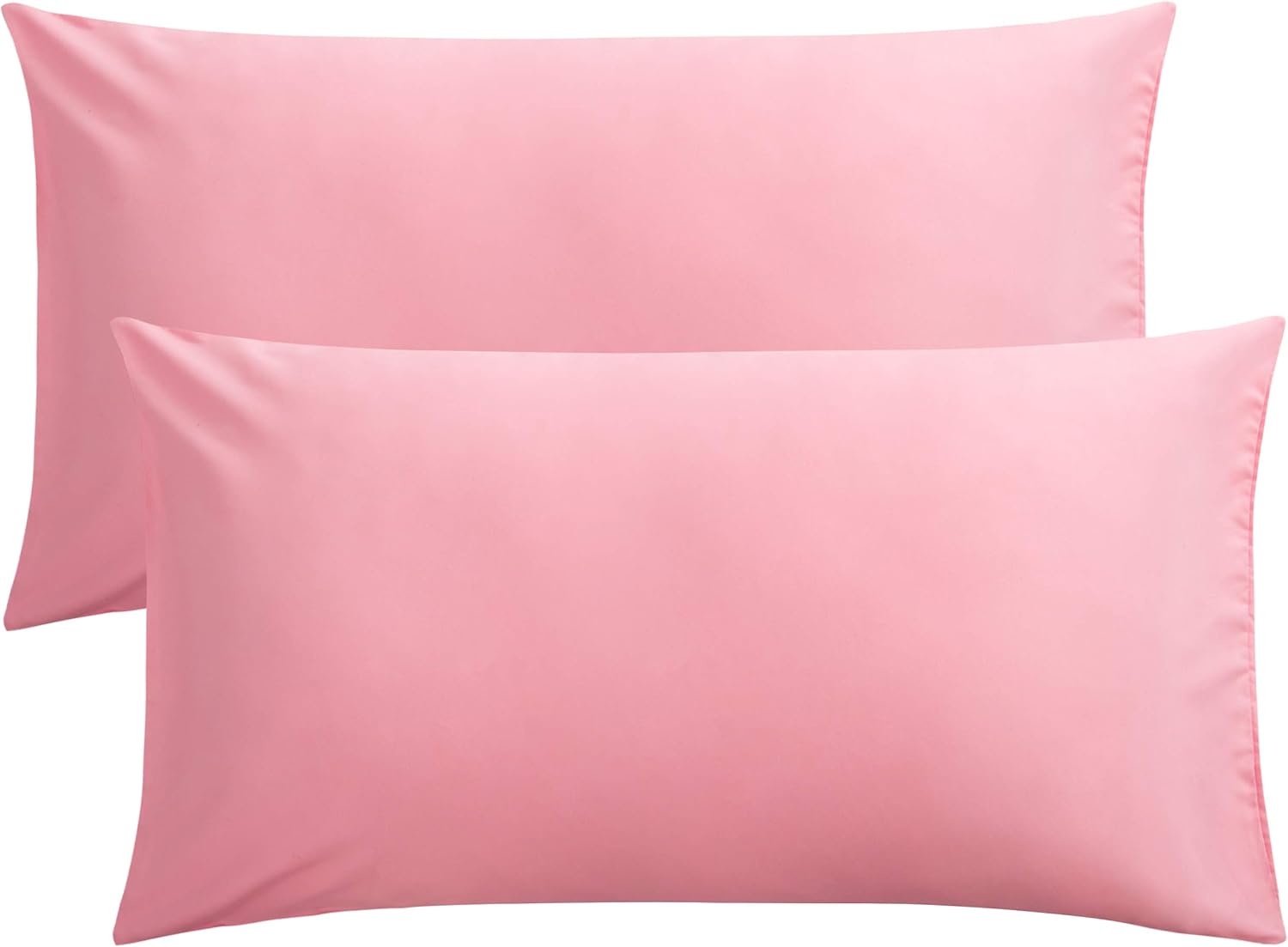 FLXXIE 2-Pack Microfiber Standard Pillow Cases, Envelope Style, White