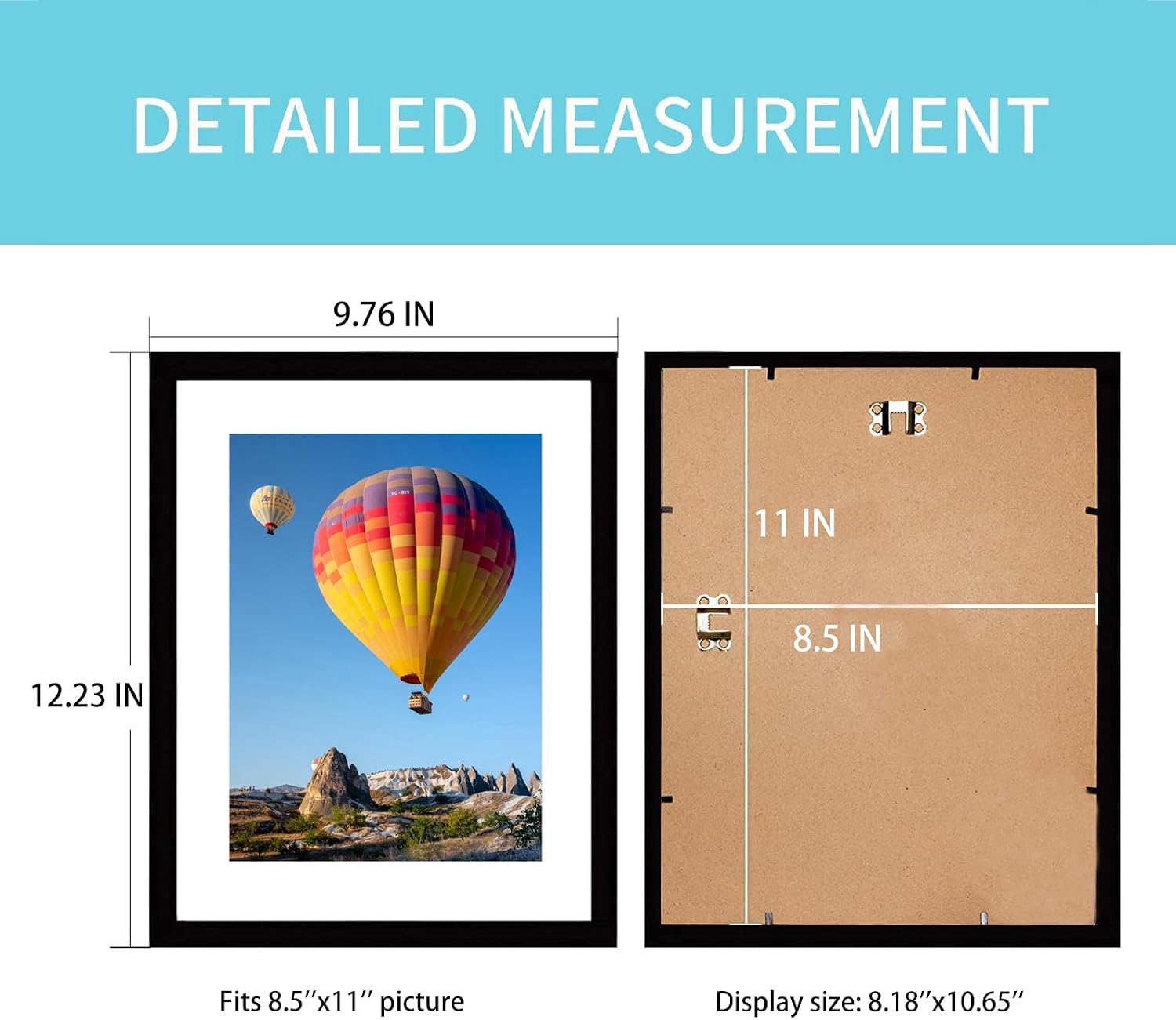 pojah 12x12 Black Picture Frame Set of 4,Wall Frames,HD Plexiglass