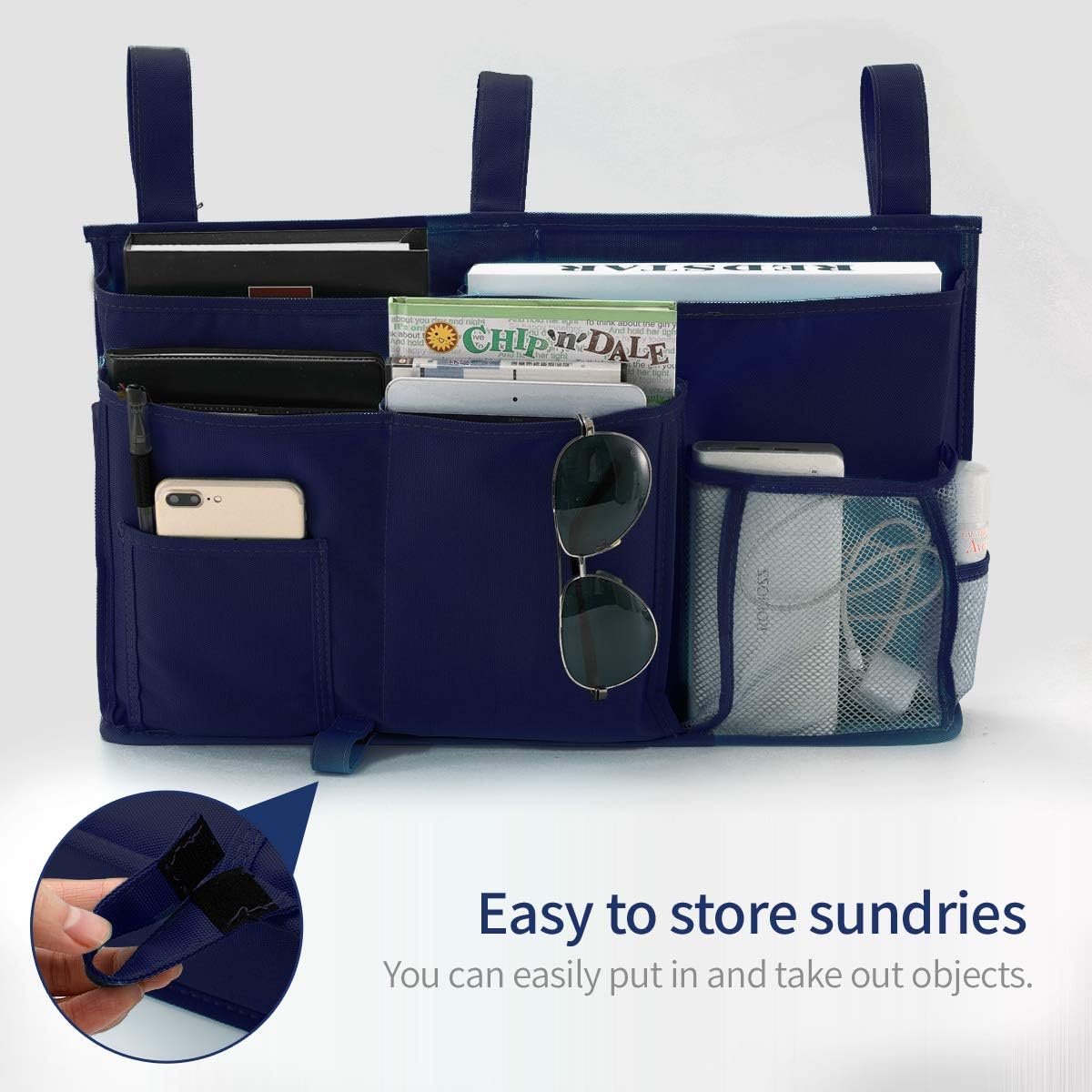 Bseash Bunk Bed Organizer, Bedside Caddy Hanging Bed Organizer Storage Bag 8 Pockets, for College Dorm Rooms Bed, Hospital Bed, Baby Bed Rails