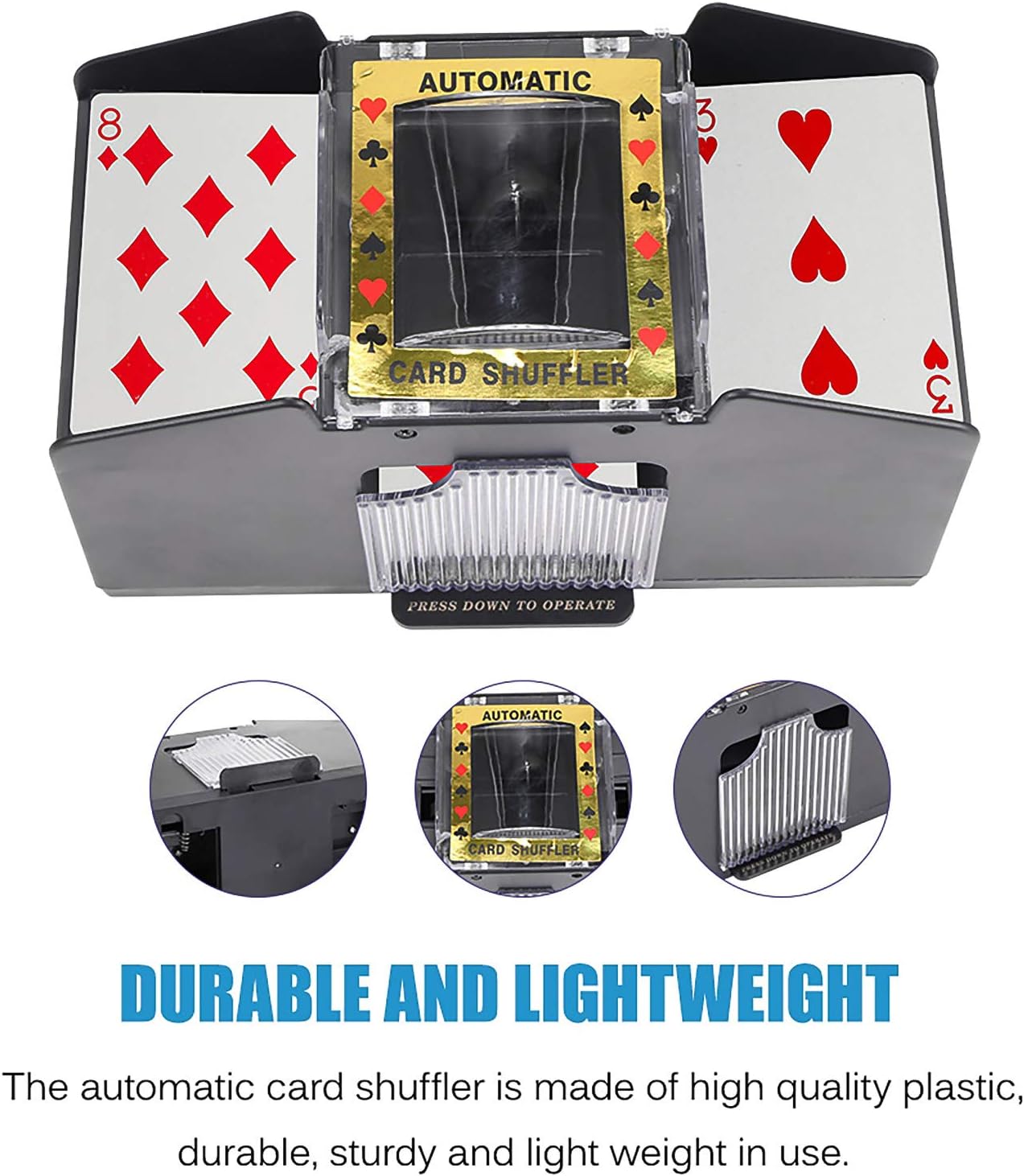 Automatic Card Shuffler for Five Crowns Card Game, Battery Operated Poker Shuffling Machine, Poker Card Shuffler