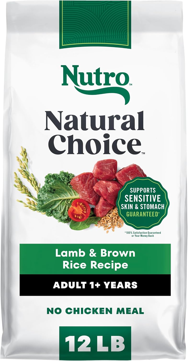 Nutro Natural Choice Adult Dry Dog Food, Chicken & Brown Rice Recipe, 5 lb | Non-GMO, Real chicken #1 ingredient, no corn, wheat, soy or chicken by-product meal, supports skin & coat/digestion/immunity