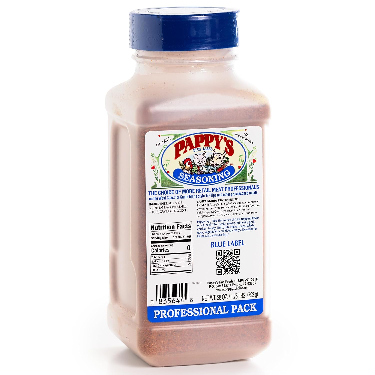 Pappy's Choice Original Seasoning, 32 Oz | California's Legendary Seasoning Blend, Santa Maria Style, Perfect for BBQ, Beef, Burgers, Brisket, Tri-tip and Steak