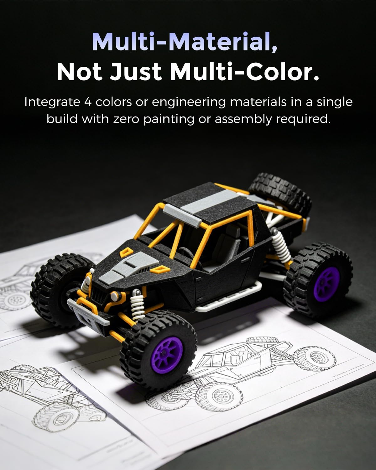 FLASHFORGE Creator 5 4-Toolhead Changer 3D Printer, Multi-Color & Multi-Material Printing, Near-Zero Waste System, 7s FlashSwap, Clean Support Removal