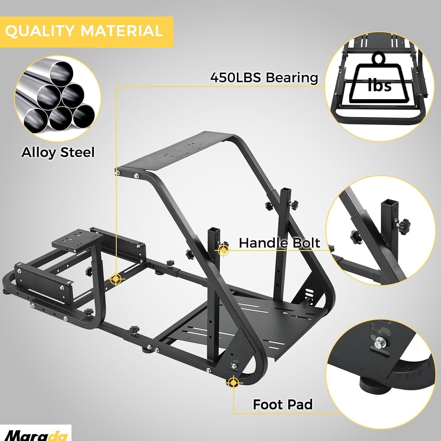 Marada Reinforced Stabilizing Racing Sim Cockpit Stand Fit for Fanatec