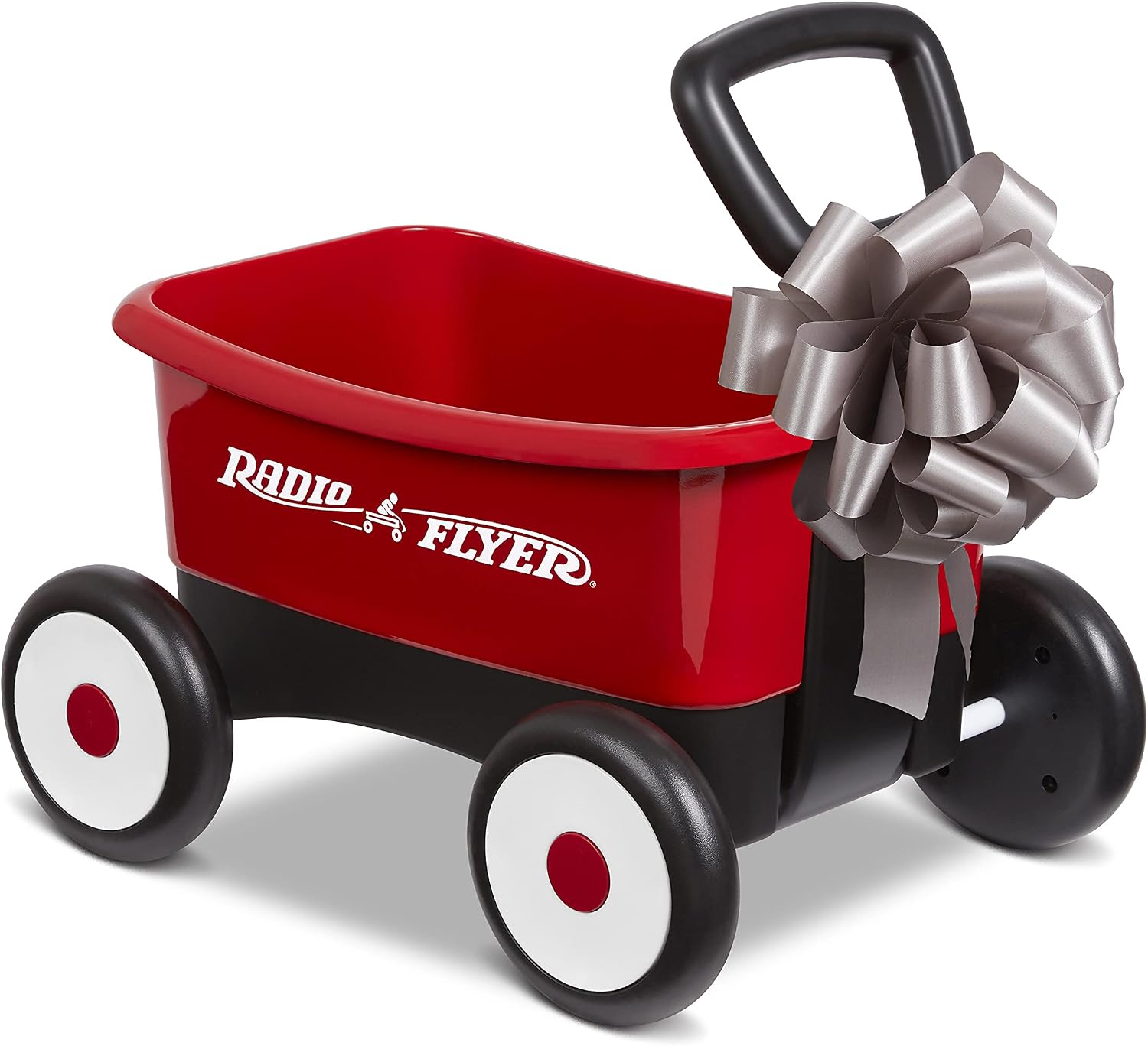 Radio Flyer Push & Pull Walker Wagon with Teddy Bear, Ages 1-4 Years, Red