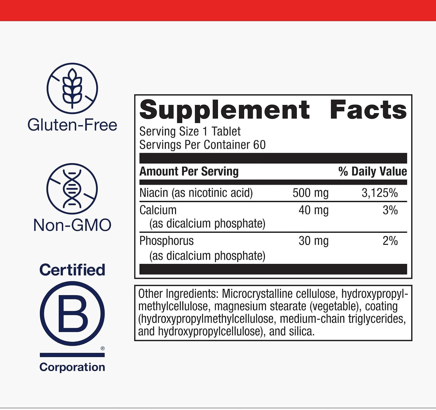 Metagenics Niatain Niacin B3-500 mg Nicotinic Acid with Sustained Release for Reduced Flushing - Supports Cholesterol, Energy