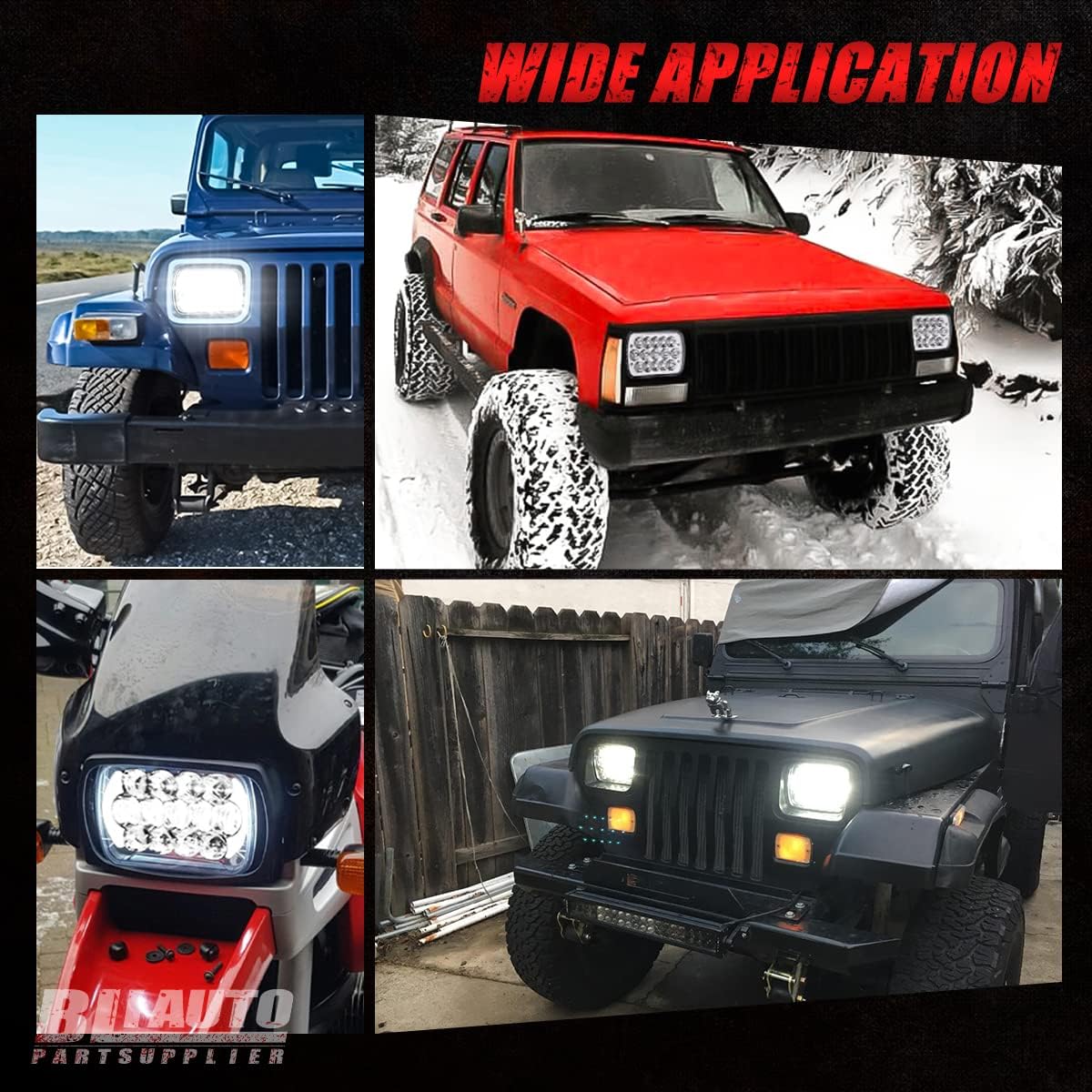 5x7 LED lights Dot Approved Rectangle 7x6 LED 2PCS with Hi/Low Sealed Beam For Trucks Jeep Cherokee XJ Ford Van Replacement 6054 H5054