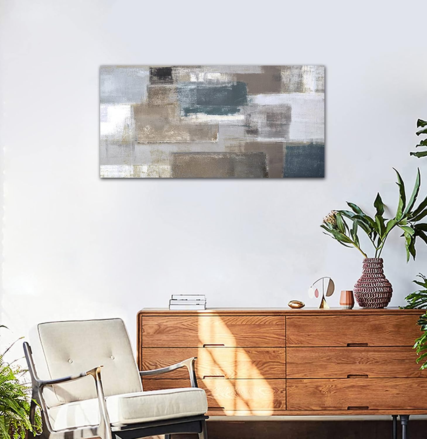 arteWOODS Ocean Wave Canvas Wall Art Beach Sunset Pictures Coastal Nature Artwork Blue Sea Painting Prints for Living Room Bedroom Home Office Decoration 20" x 40"