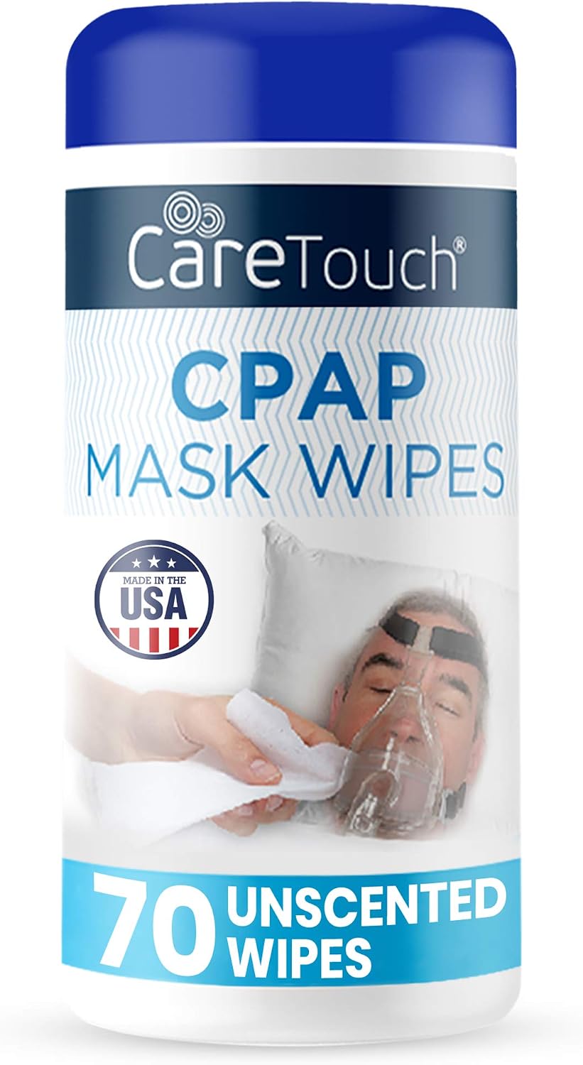 Care Touch CPAP Wipes - Unscented | CPAP Cleaner | 3 Packs of 70 Unscented Mask Cleaning Wipes - 210 Total