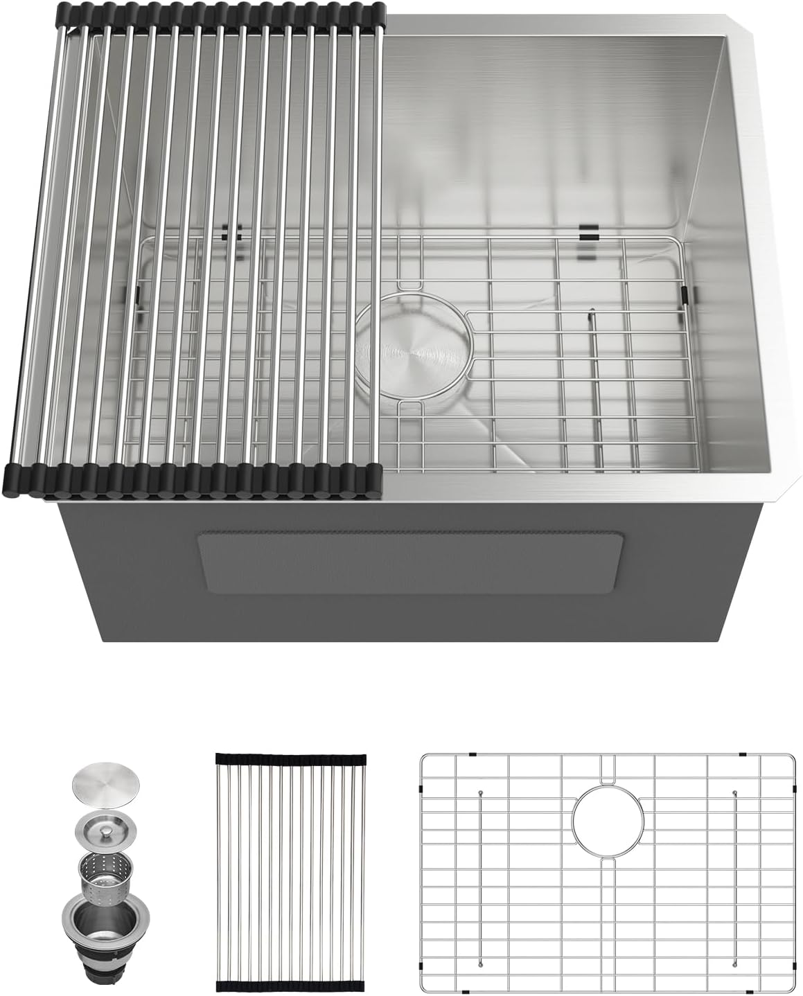Sarlai 21 Inch Undermount Laundry Sink 21x18x12 Inch Undermount Laundry Utility Sink Deep Single Bowl 16 Gauge Stainless Steel Laundry Tub Sinks