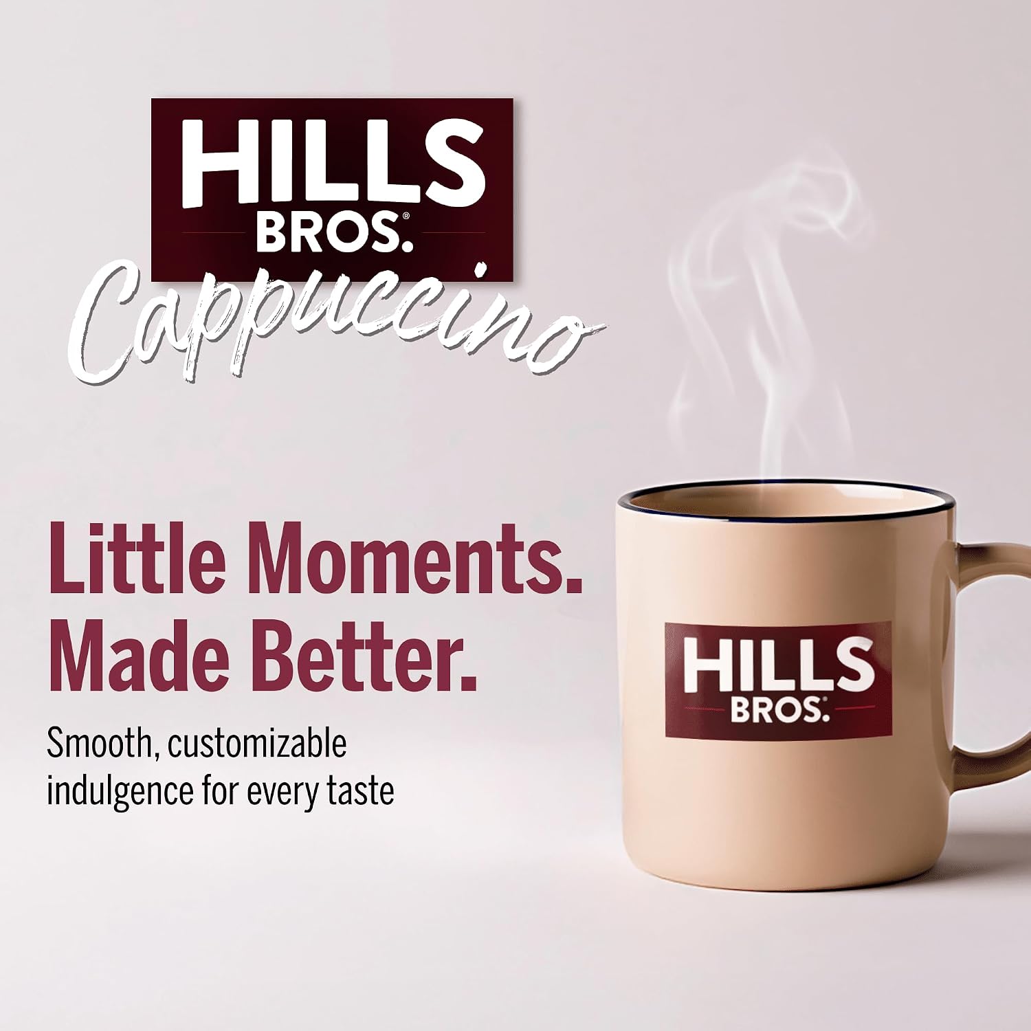 Hills Bros. Cappuccino Mix – Rich, Frothy Coffeehouse-Tasting Instant Drink Mix – Quick and Easy Preparation – Perfect for Hot & Iced Drinks & Creaming Coffee – Double Mocha, 1 Pack of 16oz