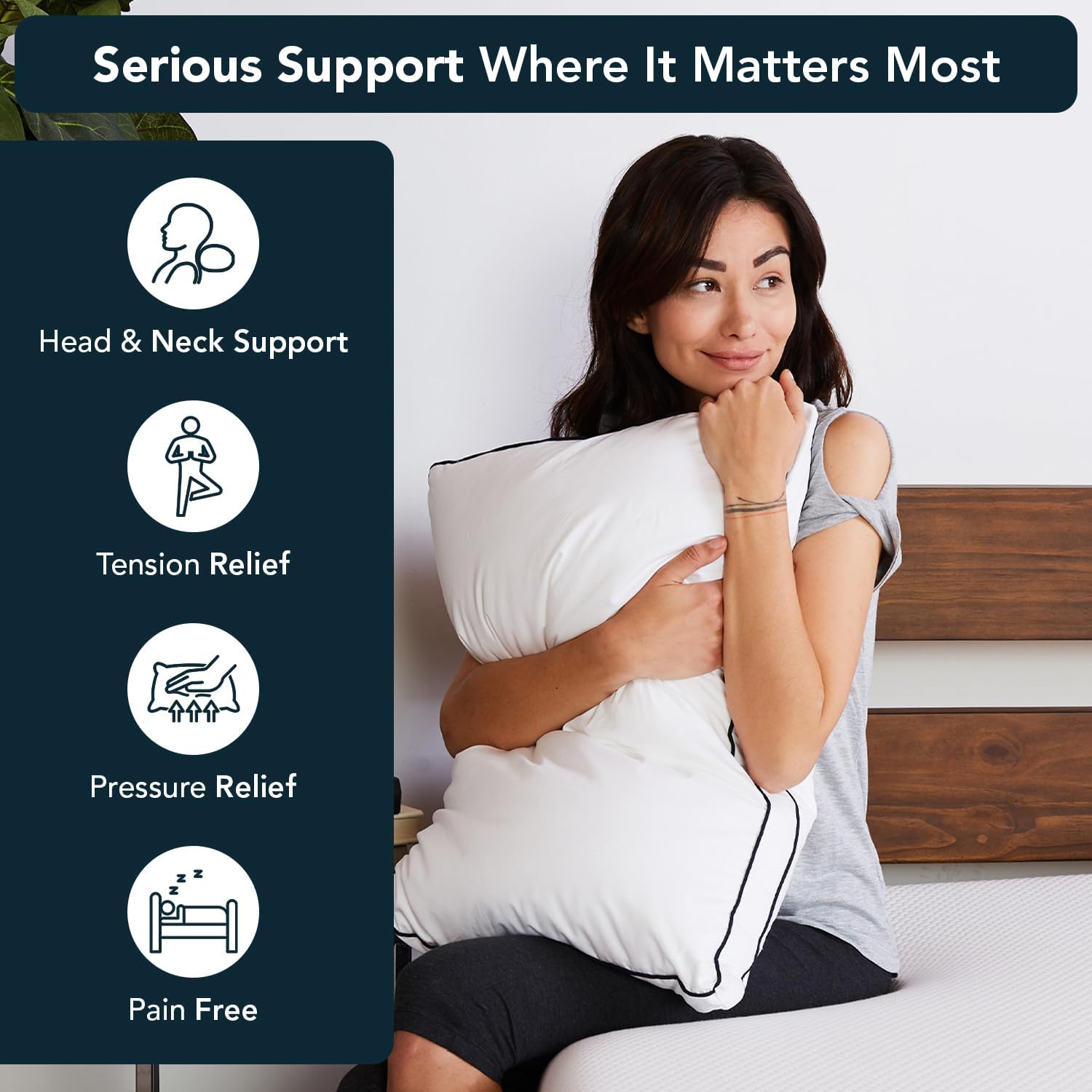 Lull Original 3-Layer Premium Hypoallergenic Pillow — Down Alternative for Neck & Spine Support — Bed Pillows for Sleeping — Cooling, Breathable, Machine Washable with 100-Night Trial — Standard Size