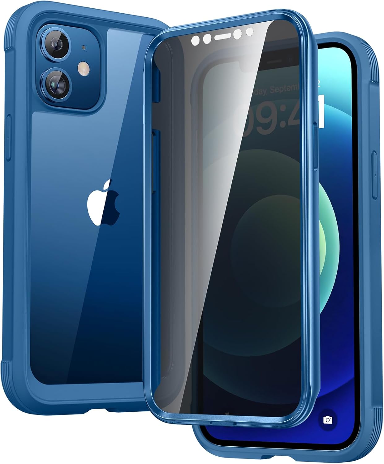 Diaclara Designed for iPhone 12 Mini Case, Full Body Rugged with Built-in Touch Sensitive Anti-Scratch Screen Protector
