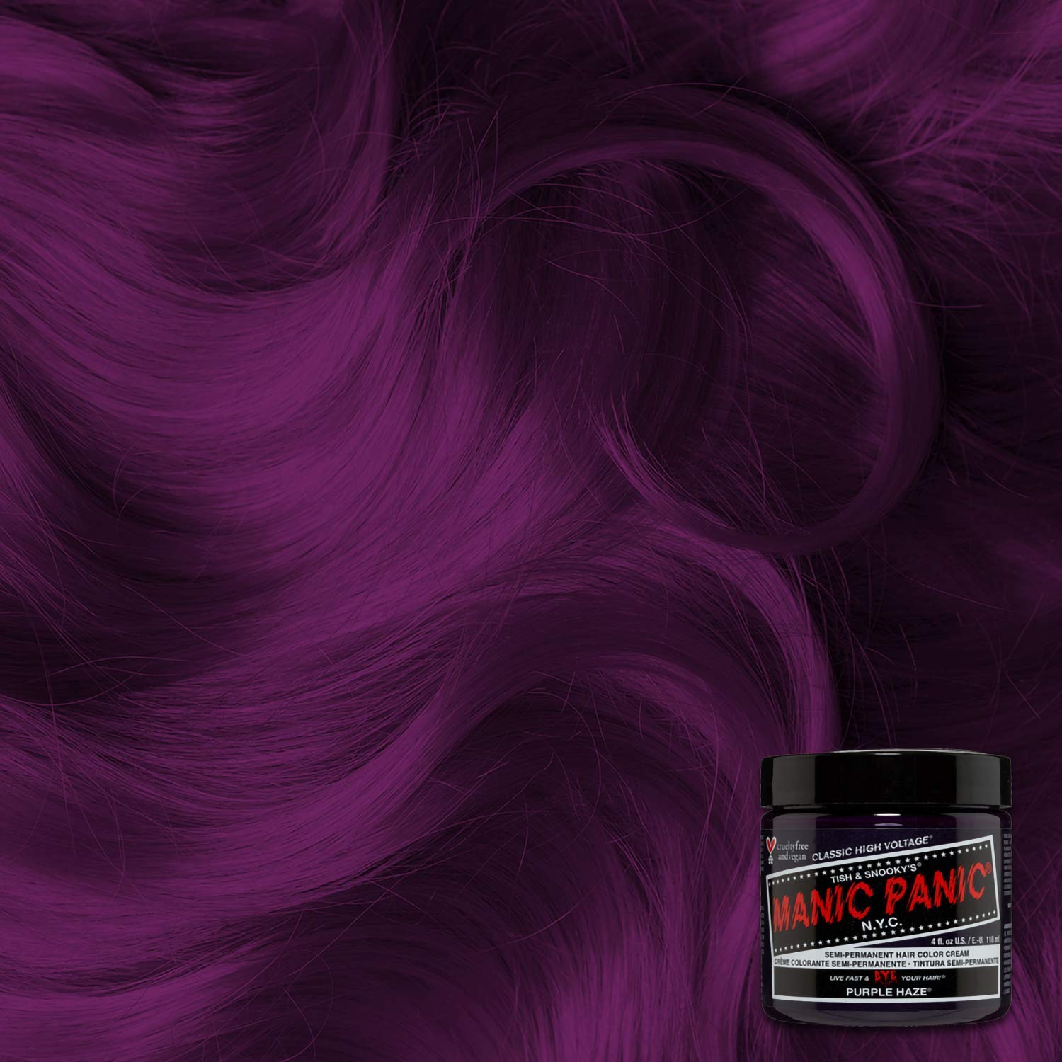 MANIC PANIC Classic Cotton Candy Pink Semi Permanent Hair Color - Bright Pink Hair Dye for Women & Men That Lasts 4-6 Weeks - Vegan, Ammonia & Cruelty-Free - Create & Mix Custom Shades (4oz / 2pk)