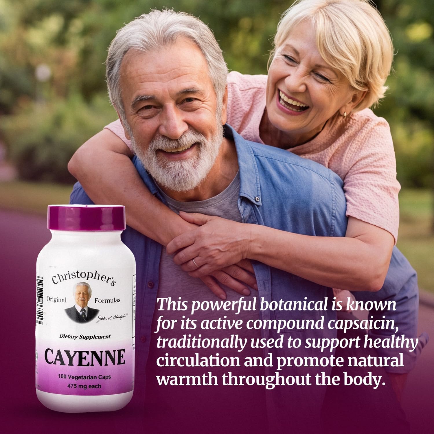 Christopher's Original Formulas Cayenne Capsules, Herbal Supplement for Circulation & Digestion, 100 Capsules