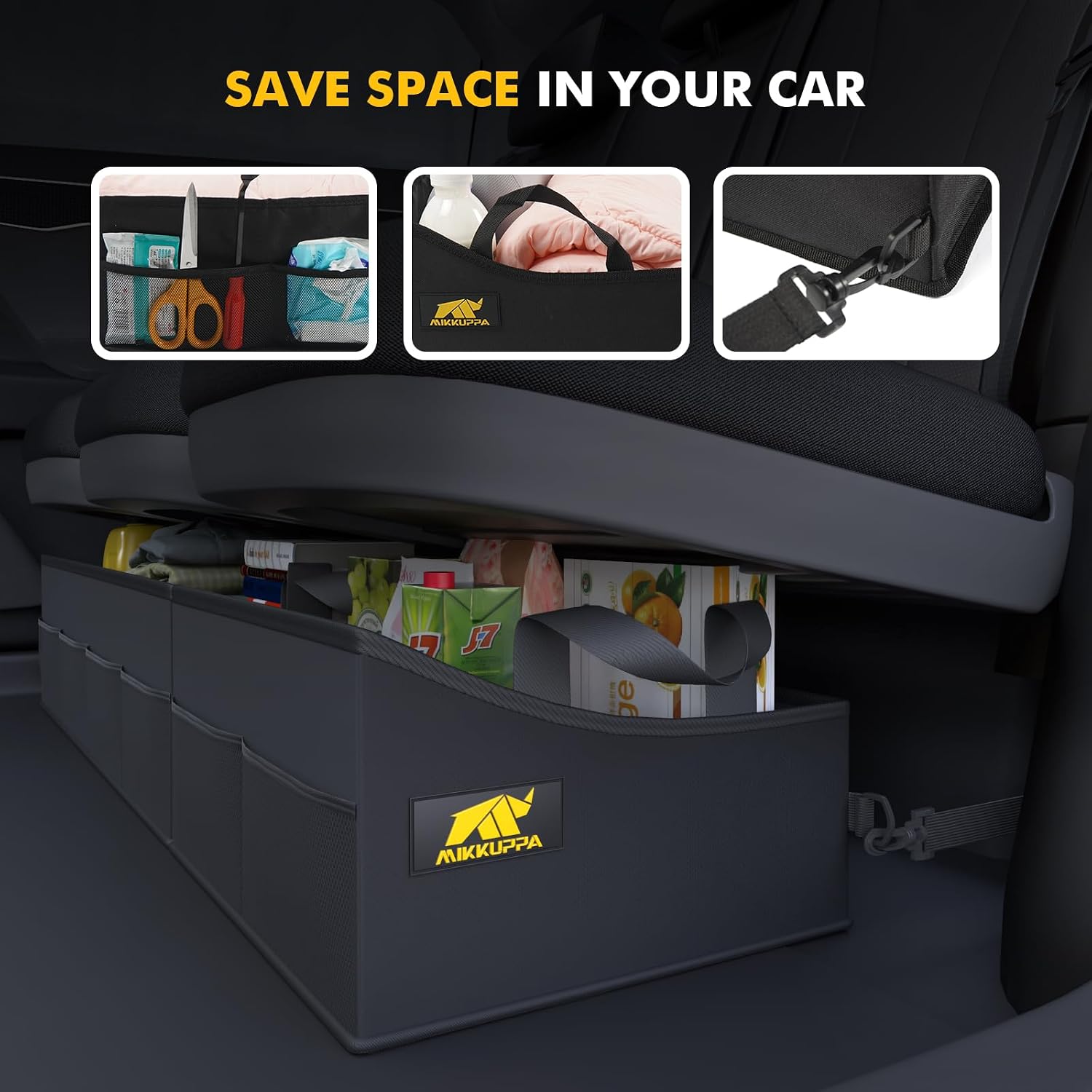 MIKKUPPA Truck Under Seat Storage - Fit for 2015-2024 Ford F150 F250 F350 | 3 Compartments for F-150 Storage Accessories, Truck Tool Box Organizer