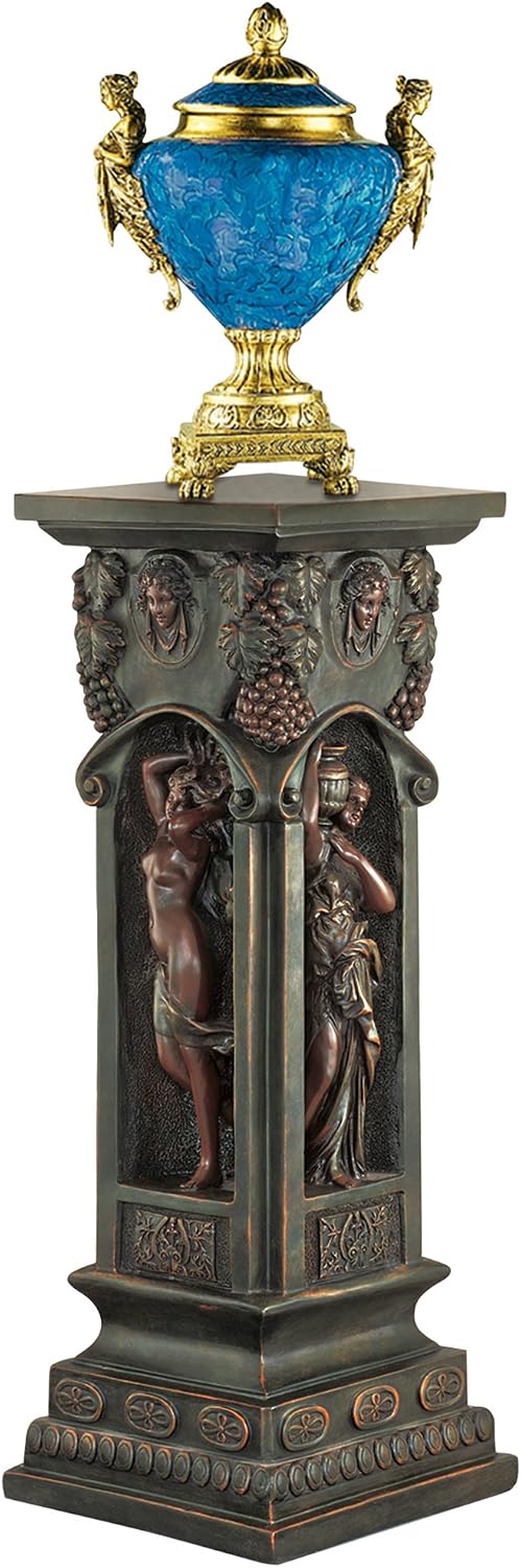 Design Toscano KY992 Chatsworth Manor Neoclassical Pedestal Column Plant Stand, Antique Stone