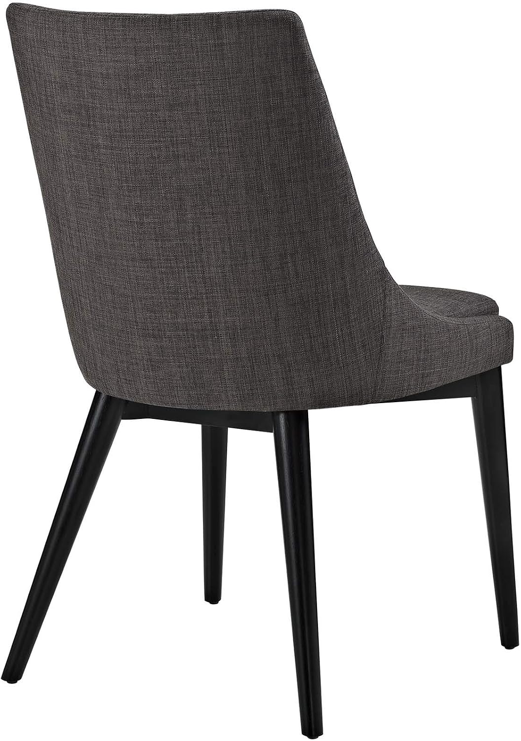 Contemporary Modern Urban Designer Dining Kitchen Room Side Dining Chair Brown Fabric Rattan Wicker