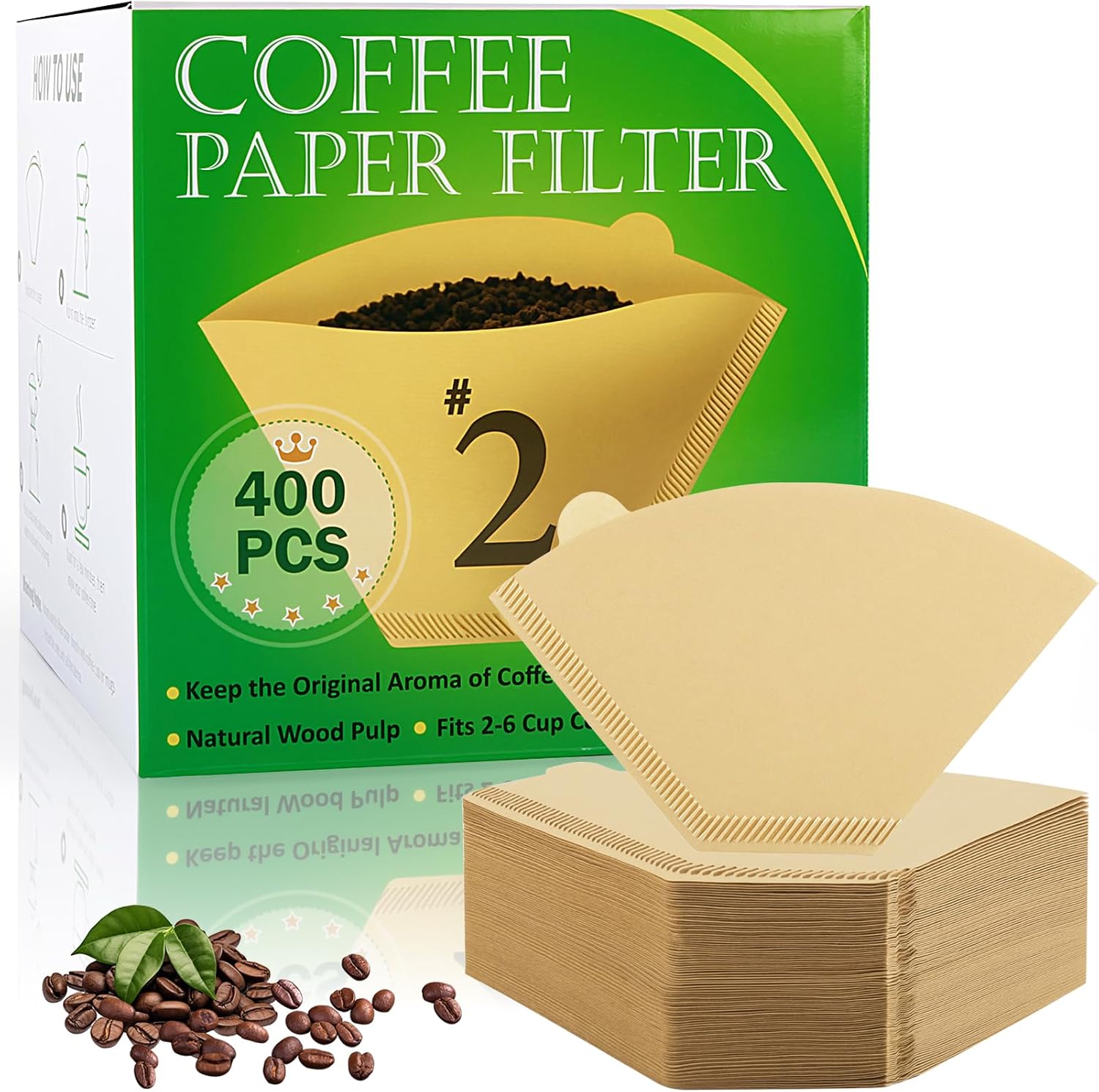 YQL #4 Cone Coffee Filters, 200 Count Paper Filters for Ninja Coffee Makers
