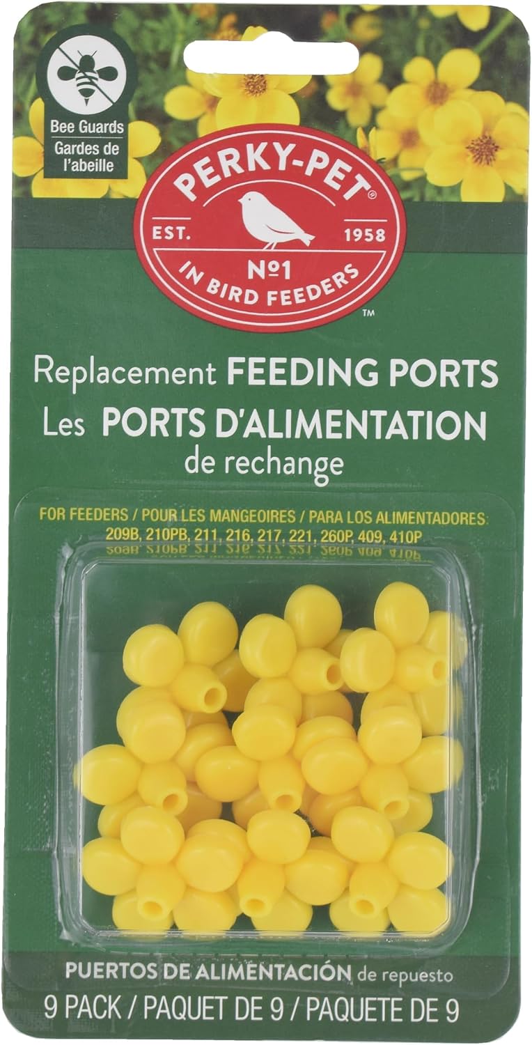 Perky Pet 202FB 9 Piece Yellow Hummingbird Feeder Replacement Flowers