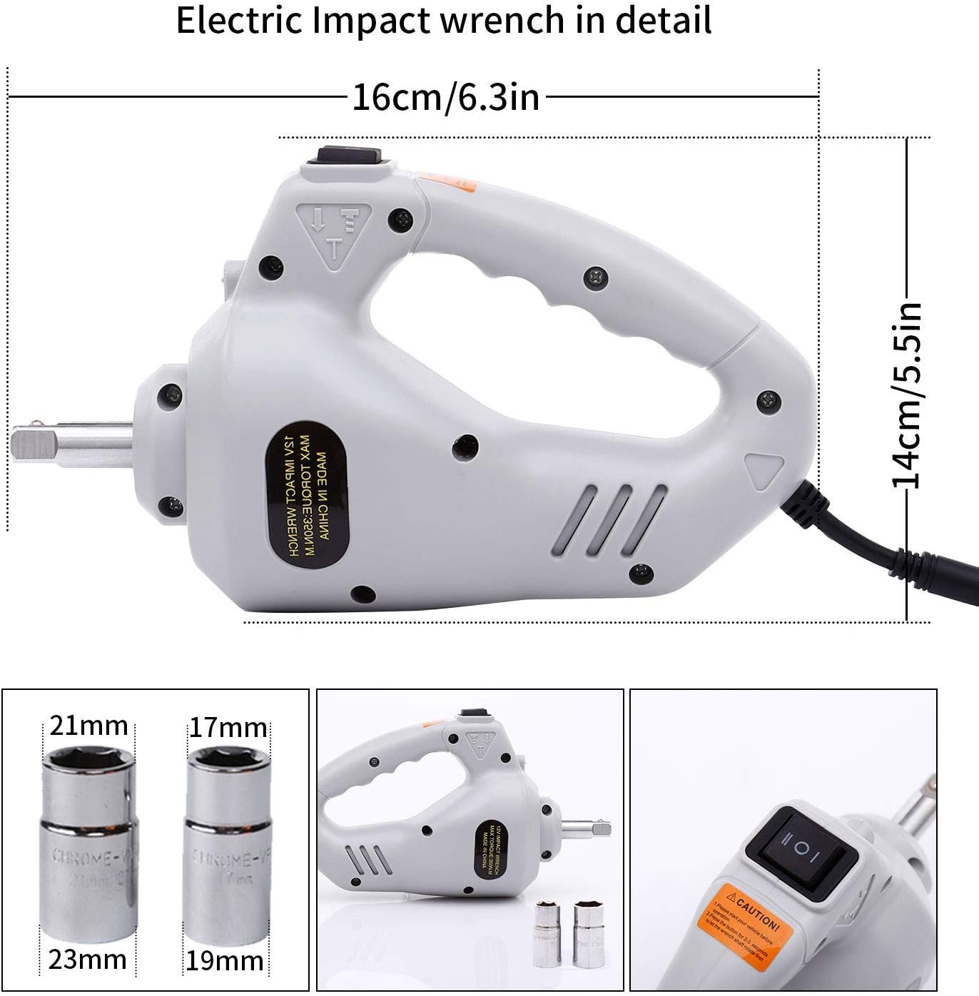 Trihelper Electric Car Jack 3 Ton 12V Scissor Jack with Impact Wrench