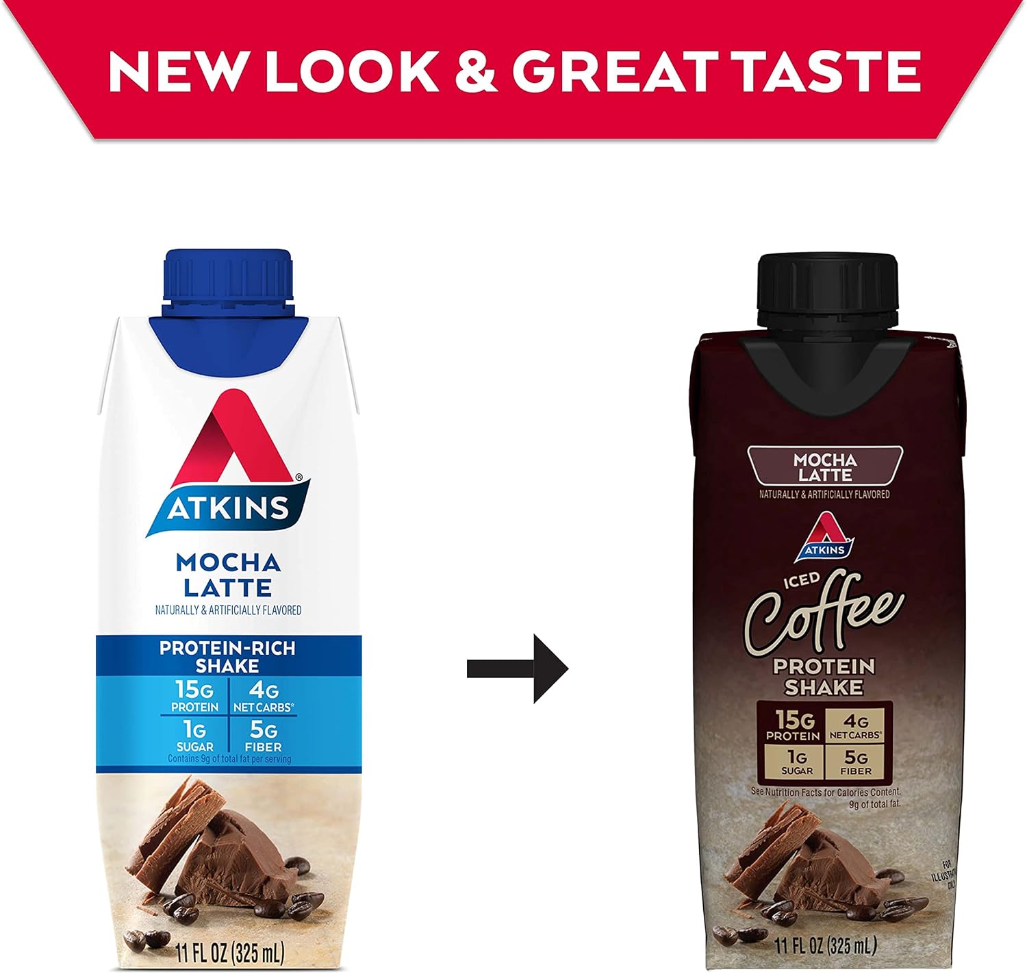 Atkins Dark Chocolate Royale Protein-Rich Shake. Rich and Creamy with Protein. Keto-Friendly and Gluten Free. (4 Shakes), 11 Fl Oz
