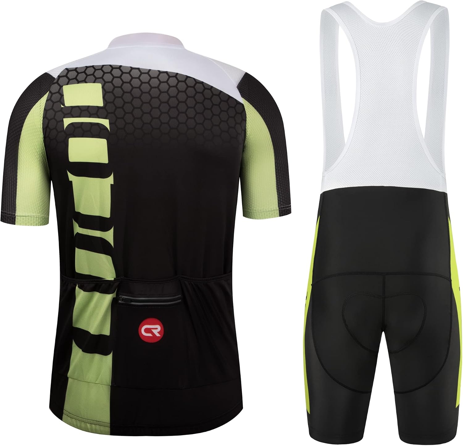 Coconut Ropamo CR Men's Cycling Jersey Set Road Bike Jersey Zipper Pocket Bib Shorts with 4D Padded Cycling Clothing Set