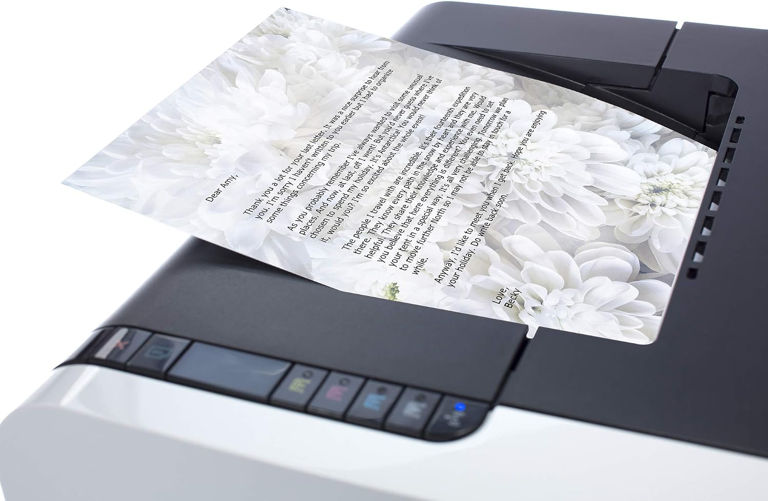 Great Papers! White Soft Petals Letterhead Stationery, 8.5" x 11", 80 count, Inkjet and Laser Printer Compatible (2020144)
