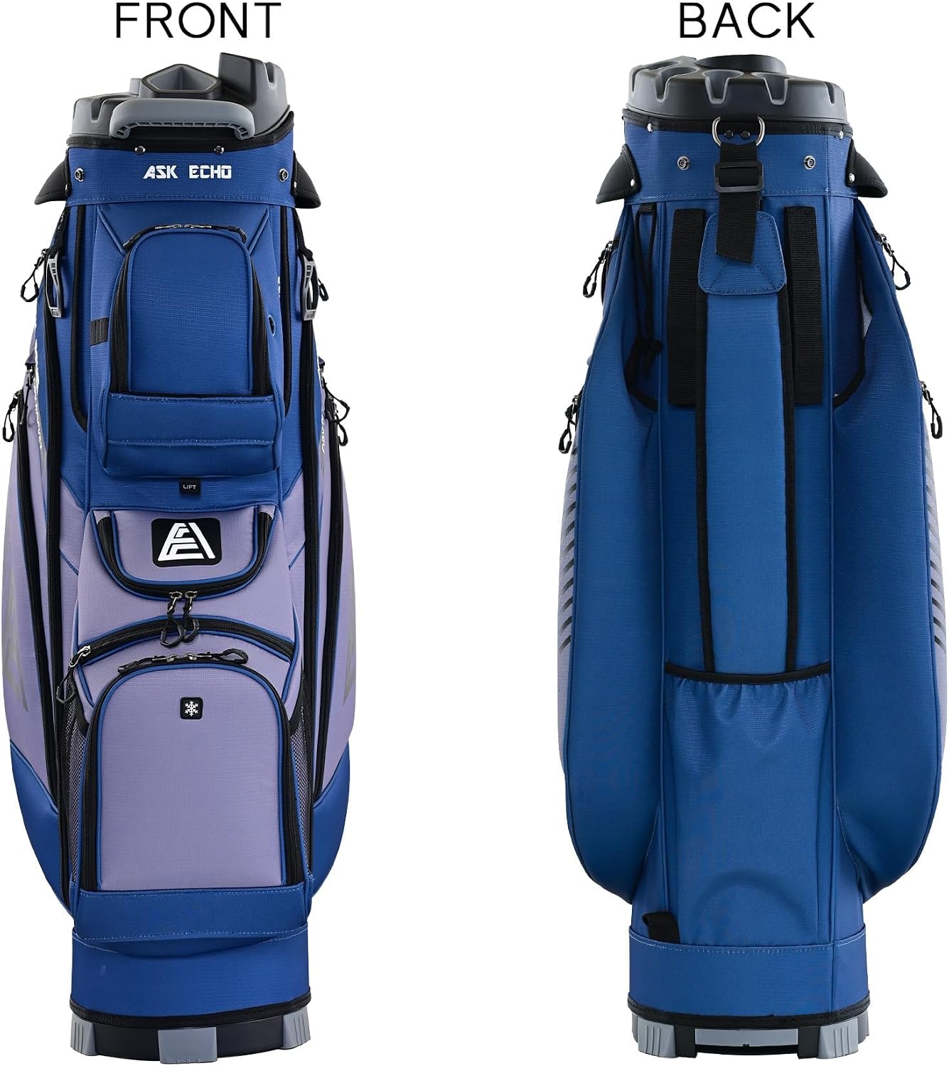 ASK ECHO T-Lock 3.0 Golf Cart Bag, Quiet 14-Way Full-Length Divider