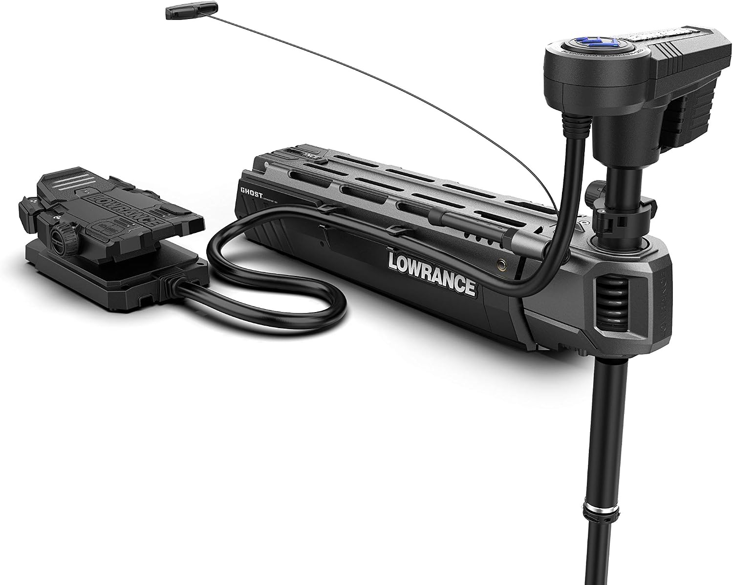 Lowrance Ghost - Freshwater Trolling Motor, Ultra Quiet, Bow Mount, 97/120 lbs Thrust with Configurable Foot Pedal