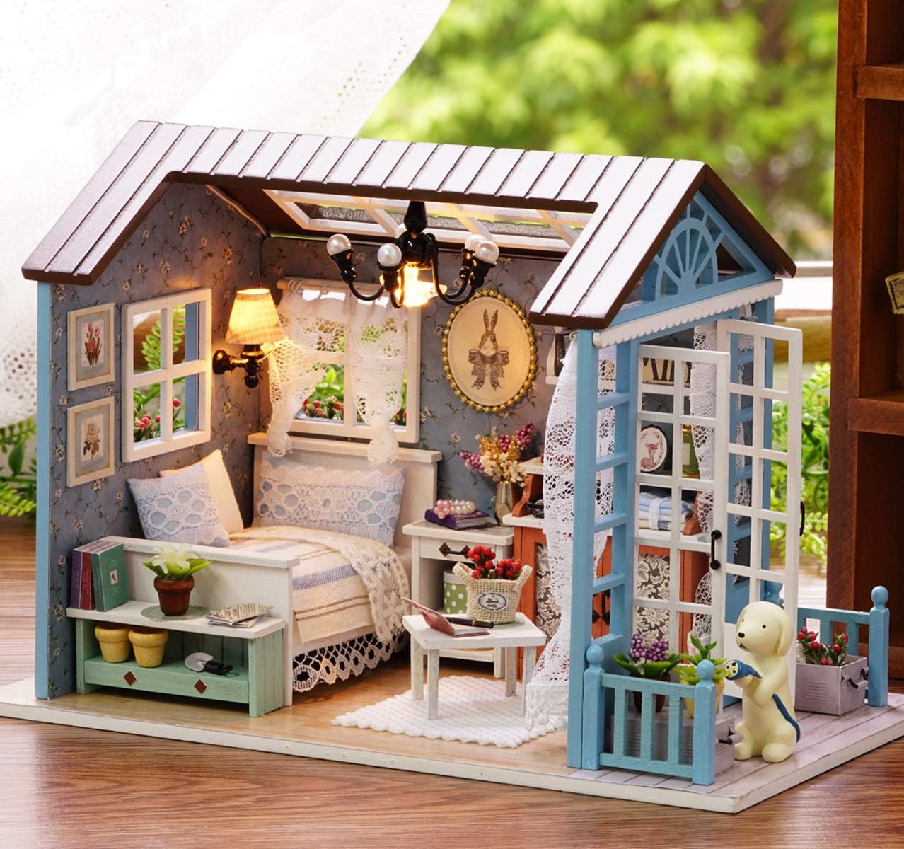 DIY Miniature House Kit with Furniture for Kids Teens Adults Aged 14+ | 1:24 Scale Wooden Mini Doll House Accessories Creative Room Book Nook(Forest Times)