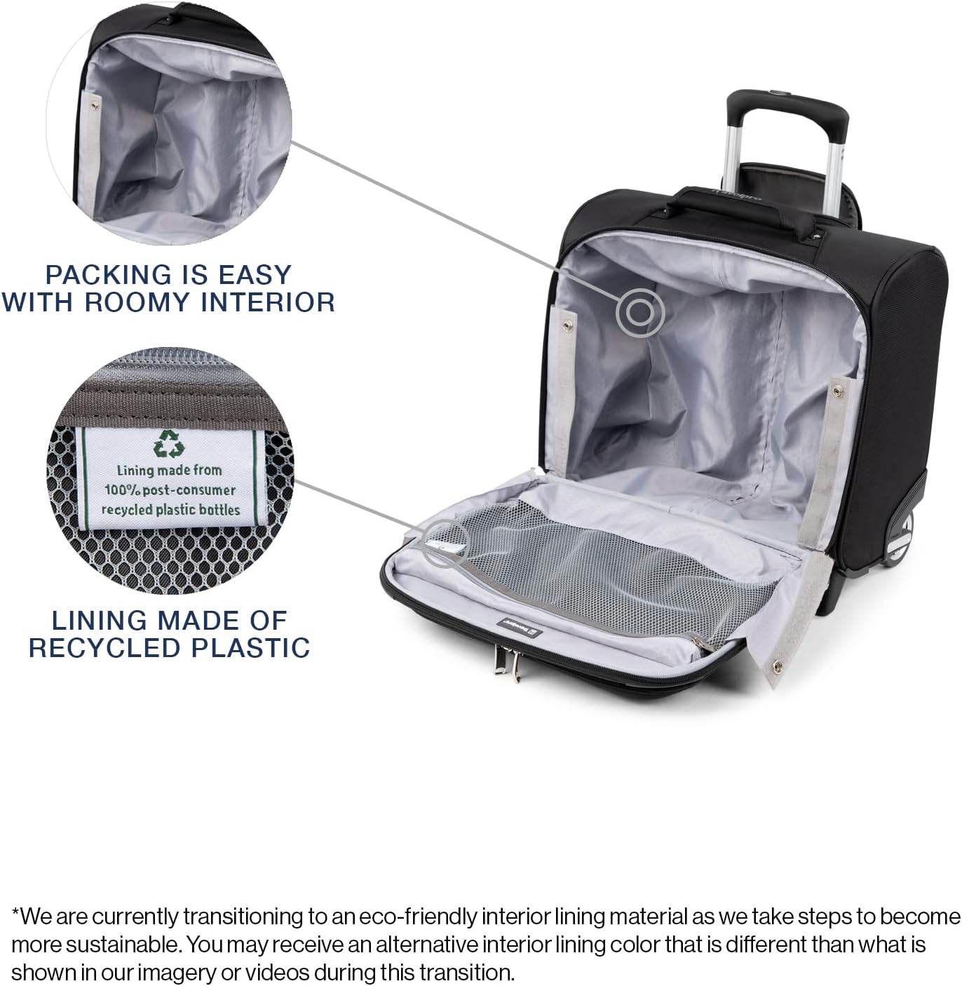 Travelpro Maxlite 5 Softside Rolling Underseat Tote, Black, 14-Inch