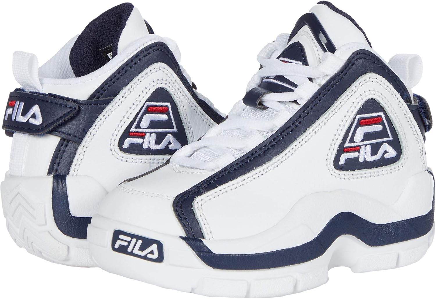 Fila Kids Grant Hill 2 (Little Kid) White Navy Red 12.5 Little Kid M