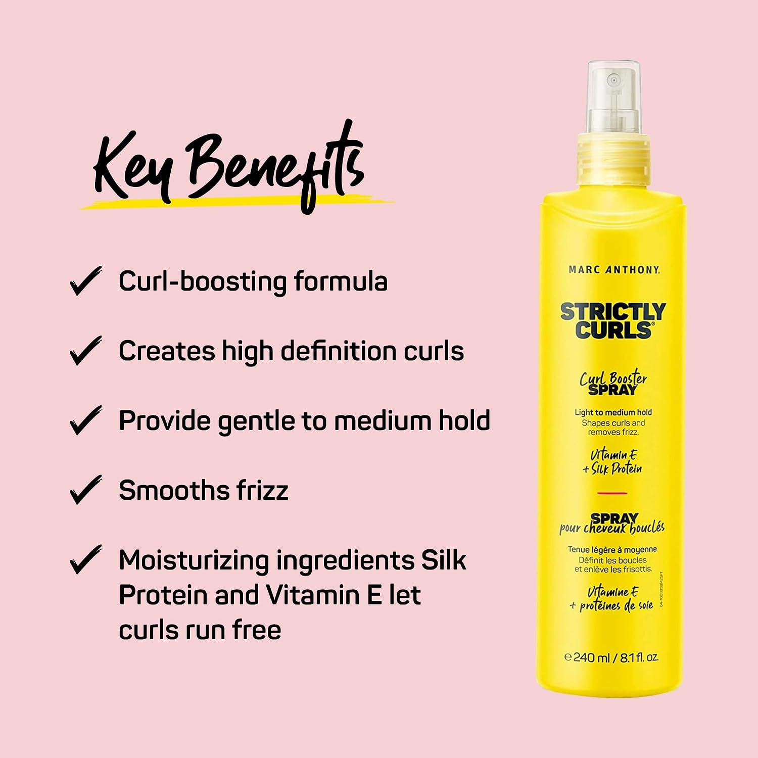 Marc Anthony Strictly Curls, Curl Booster Hair Spray for Curly Hair