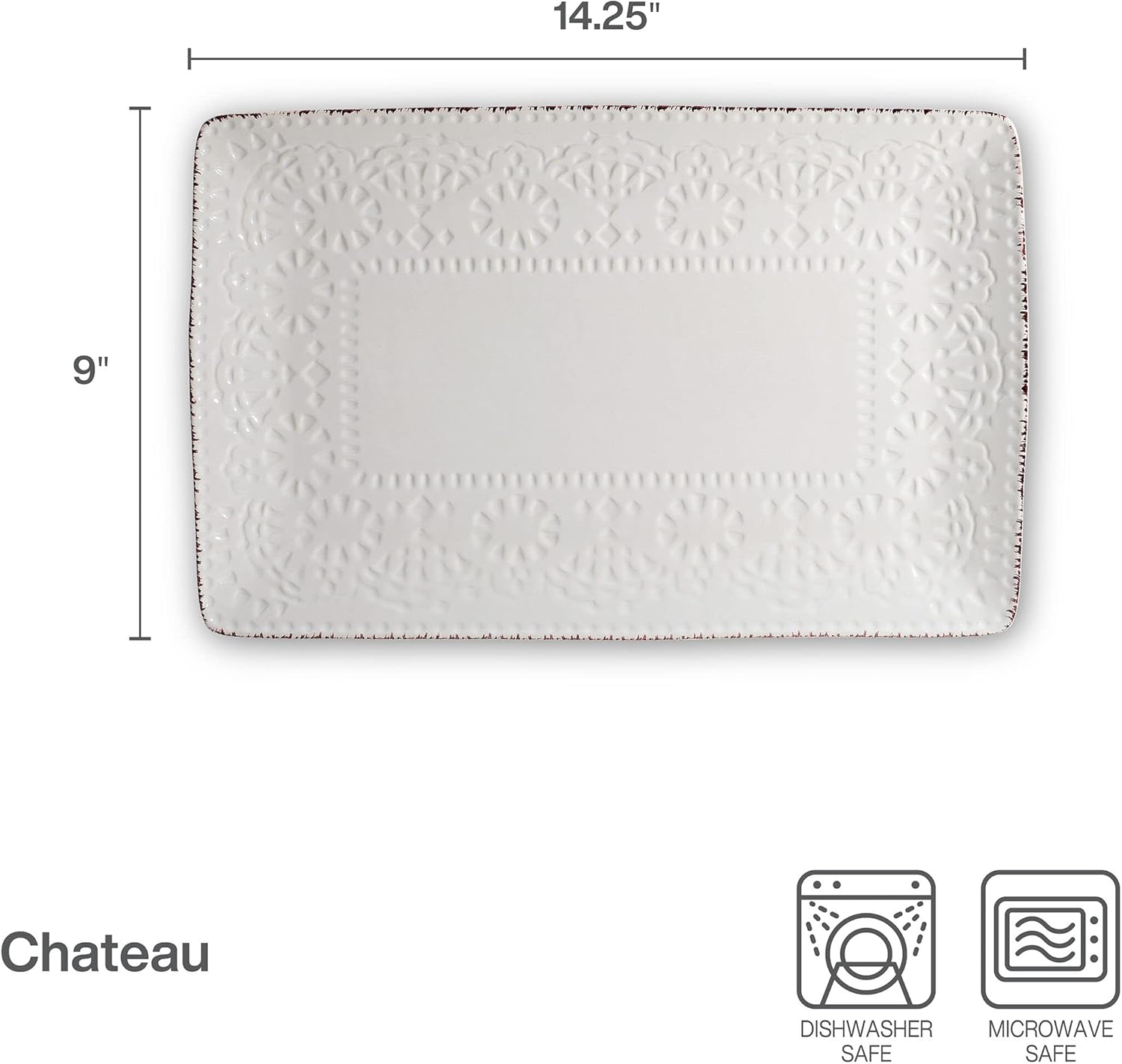 Pfaltzgraff Chateau Cream 16-Piece Stoneware Dinnerware Set, Service for 4, Off White