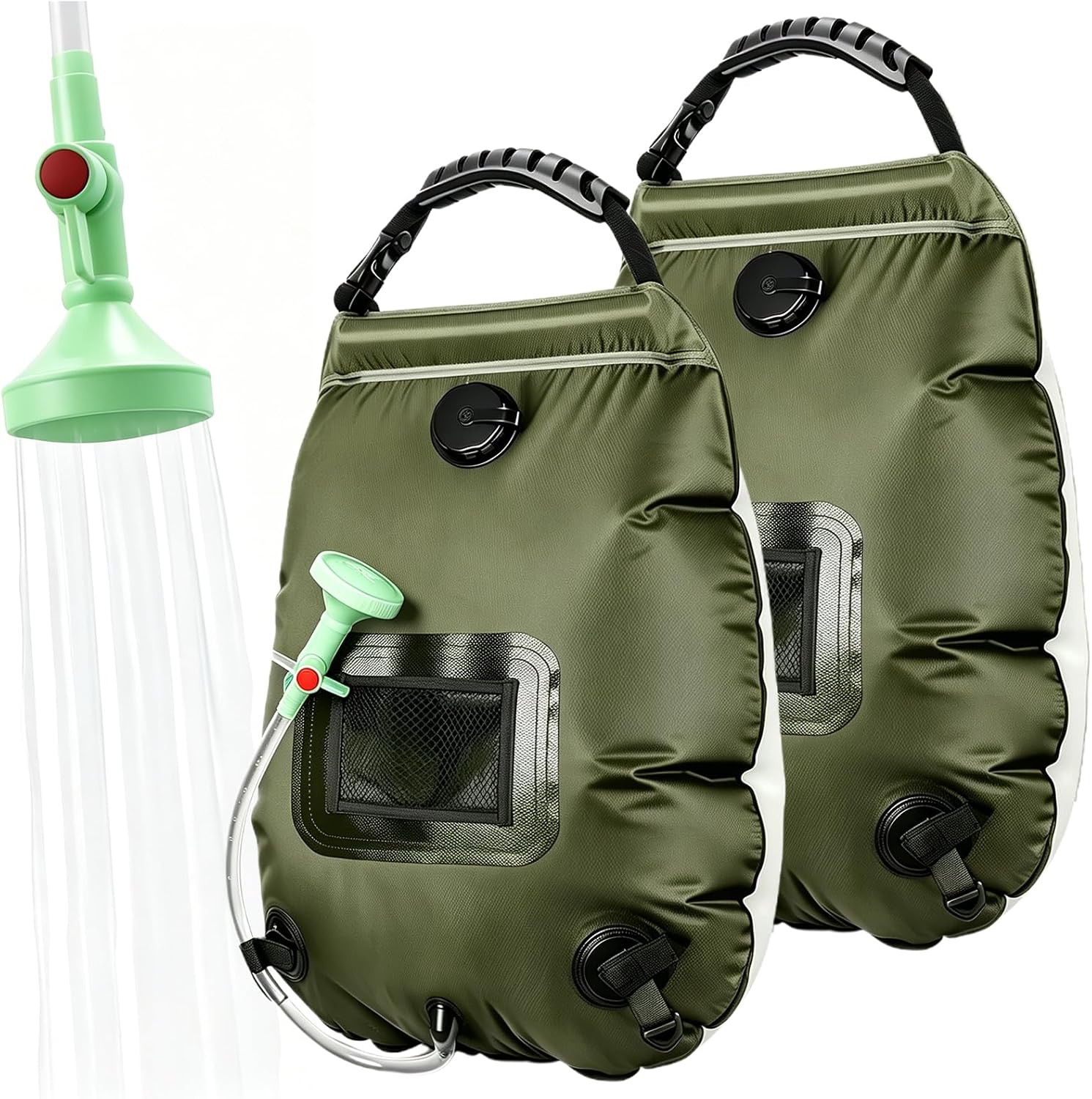 Solar Shower Bag | 5 Gal/20L Solar Heating Camping Shower Bag | Removable Hose | On-Off Switchable Shower Head | Ducha Portatil | Traveling Shower | Portable Shower for Beach Swimming, Hiking