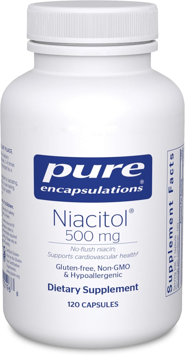 Pure Encapsulations Niacitol 500 mg | Hypoallergenic No-Flush Niacin to Support Digestion, Hormone Synthesis