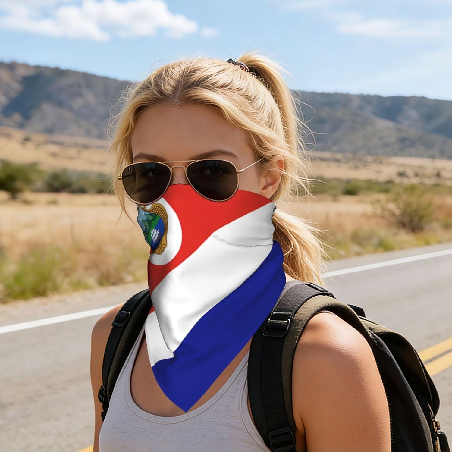 Flag Silk Scarf Head Hair Wraps Bandana Square Satin Head Scarf For Women