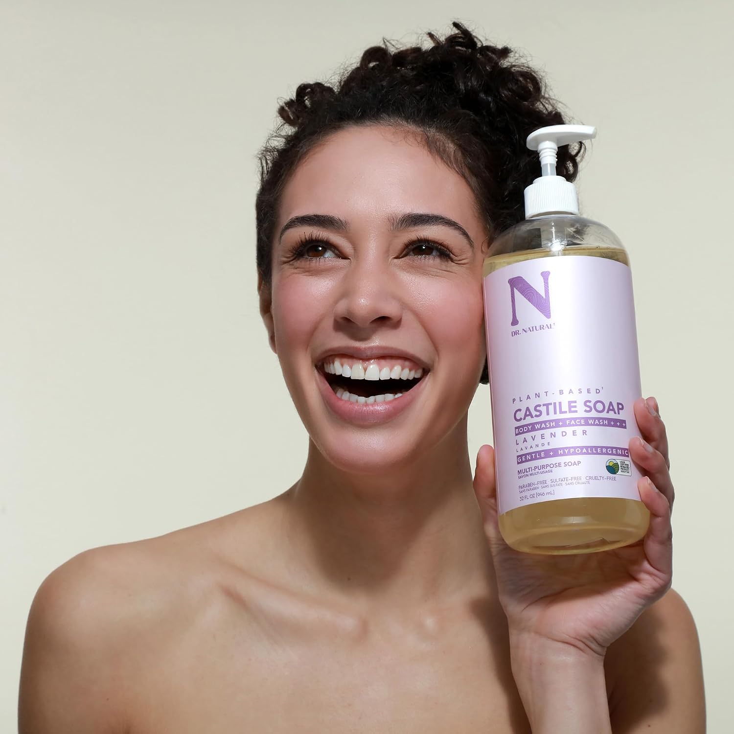 Dr. Natural Castile Liquid Soap - Multi-Use Body Wash, Shampoo and Face Wash - Hydrating Body Soap for Skin, Hair, Pets and Home - Eucalyptus - 32 oz