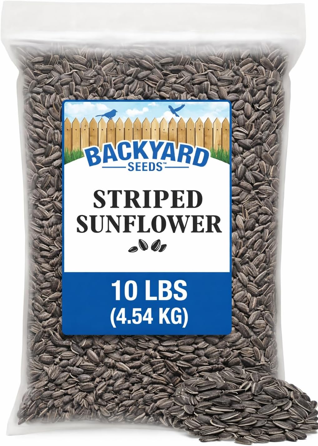 CountryMax Shelled Sunflower Chips 10 lb - No Waste Bird Seed for Outside Feeders, Resealable Bag of Wild Bird Feed | For Smaller Beaks, No Mess, No Waste. High Energy & USA Sourced. For Ground Feeding or Bird Feeders, For Year-Round Feeding