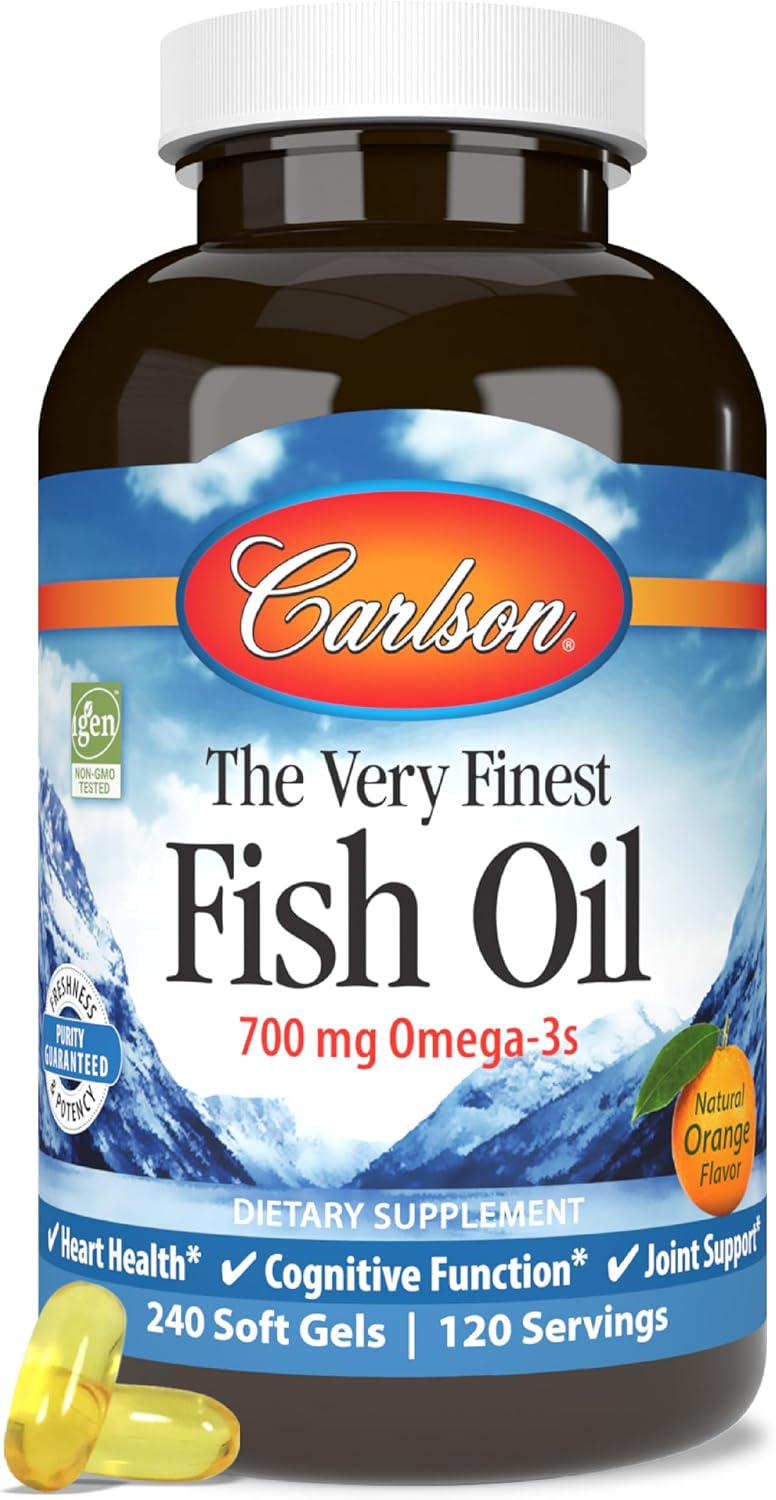 Carlson Maximum Omega 2000, 2000 mg, Wild-Caught, Lemon, 60 Softgels | Omega-3 Fatty Acids Including EPA and DHA; Norwegian Fish Oil Supplement; Sustainably Sourced Fish Oil Capsules