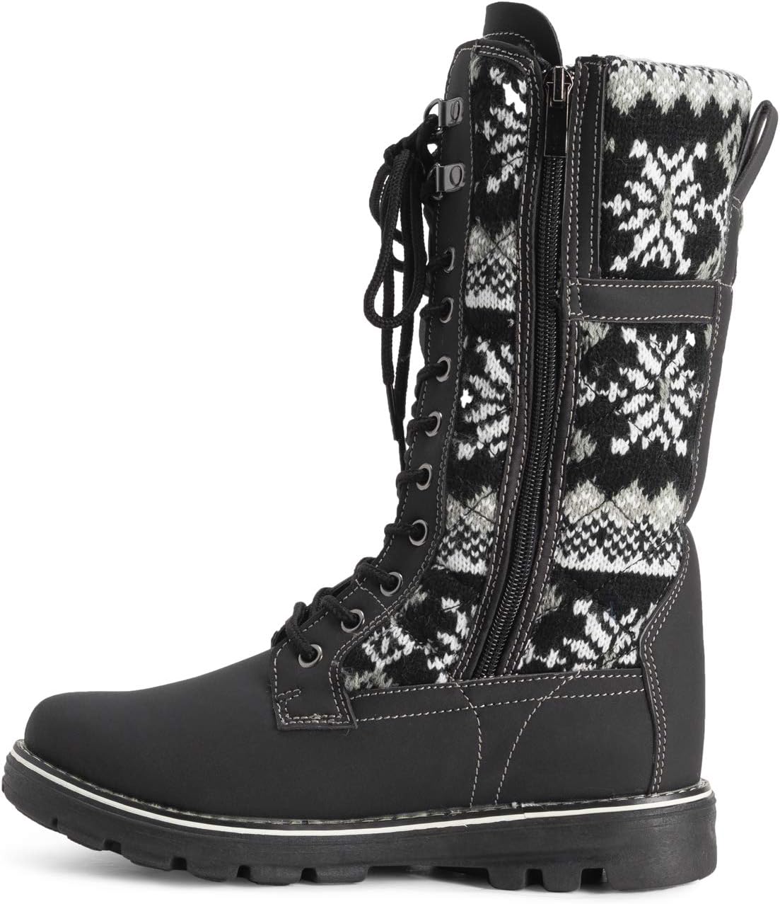 POLAR Womens Faux Fur Warm Thermal Waterproof Outdoor Walking Snow Winter Rubber Sole Calf Boots