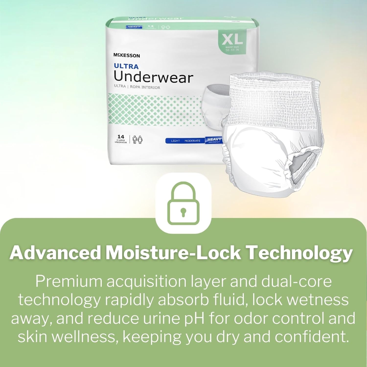 McKesson Ultra Adult Incontinence Underwear, Heavy Absorbency, 44 in, 80 ct | Postpartum and Incontinence Support